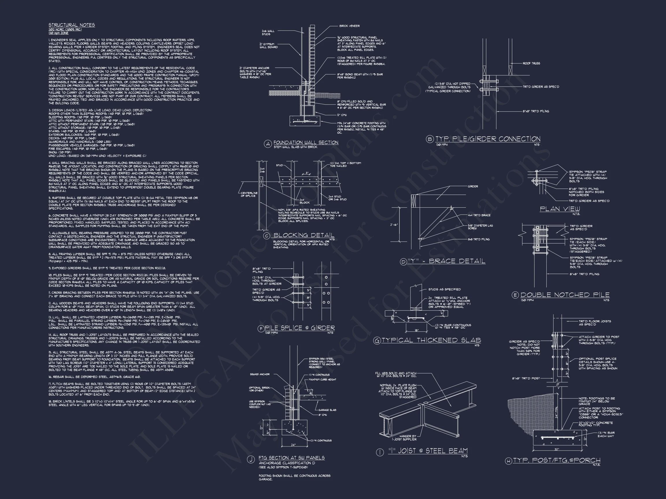 12-2102 HOUSE PLAN - Coastal House Floor Plan: 3-Story, 3-Bed, 2-Bath, CAD Blueprint 12 Coastal house Floor Plan: 3-Story, 3-Bed, 2-Bath, CAD Blueprint