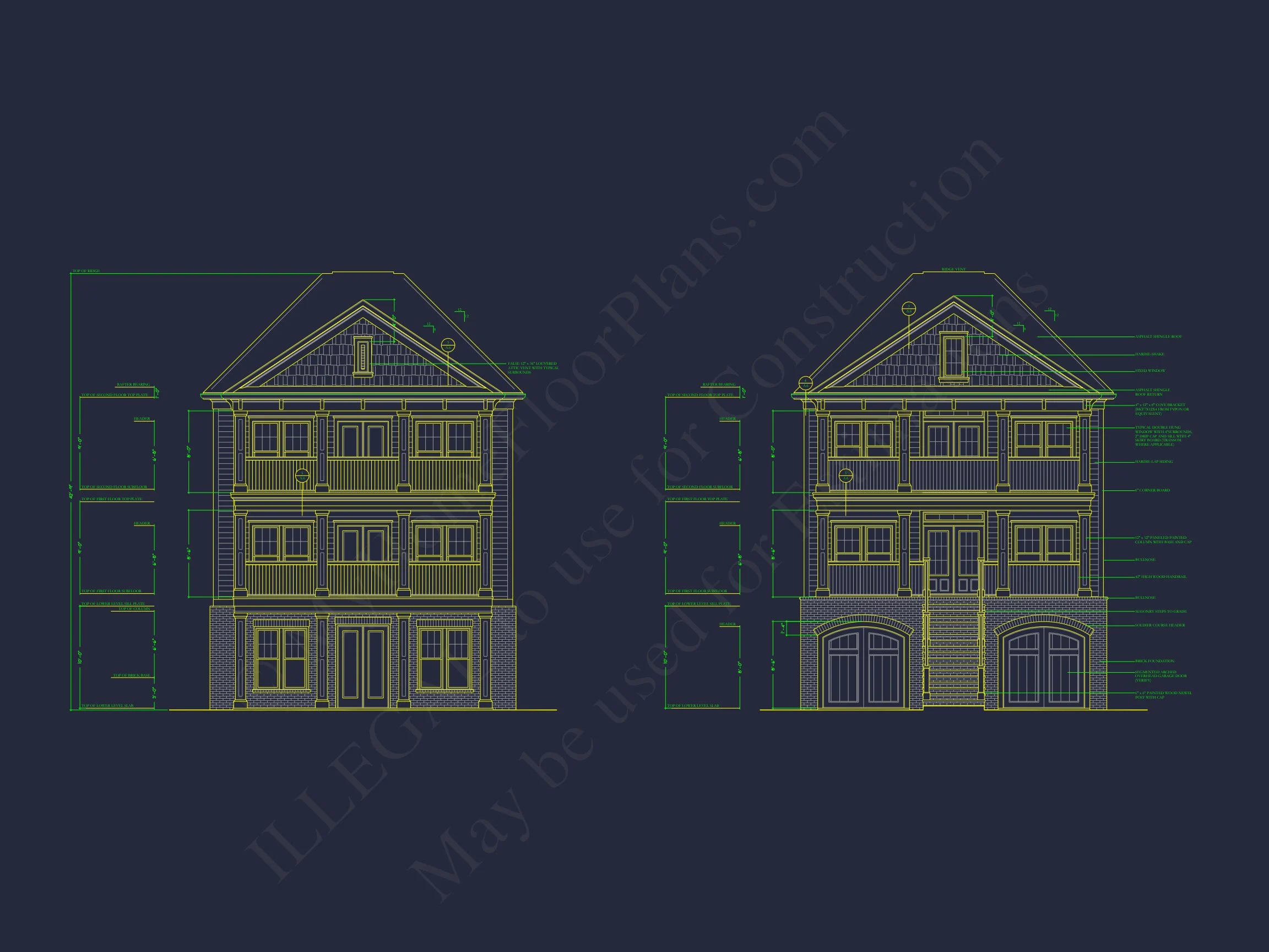12-2102 HOUSE PLAN - Coastal House Floor Plan: 3-Story, 3-Bed, 2-Bath, CAD Blueprint 4 Coastal house Floor Plan: 3-Story, 3-Bed, 2-Bath, CAD Blueprint