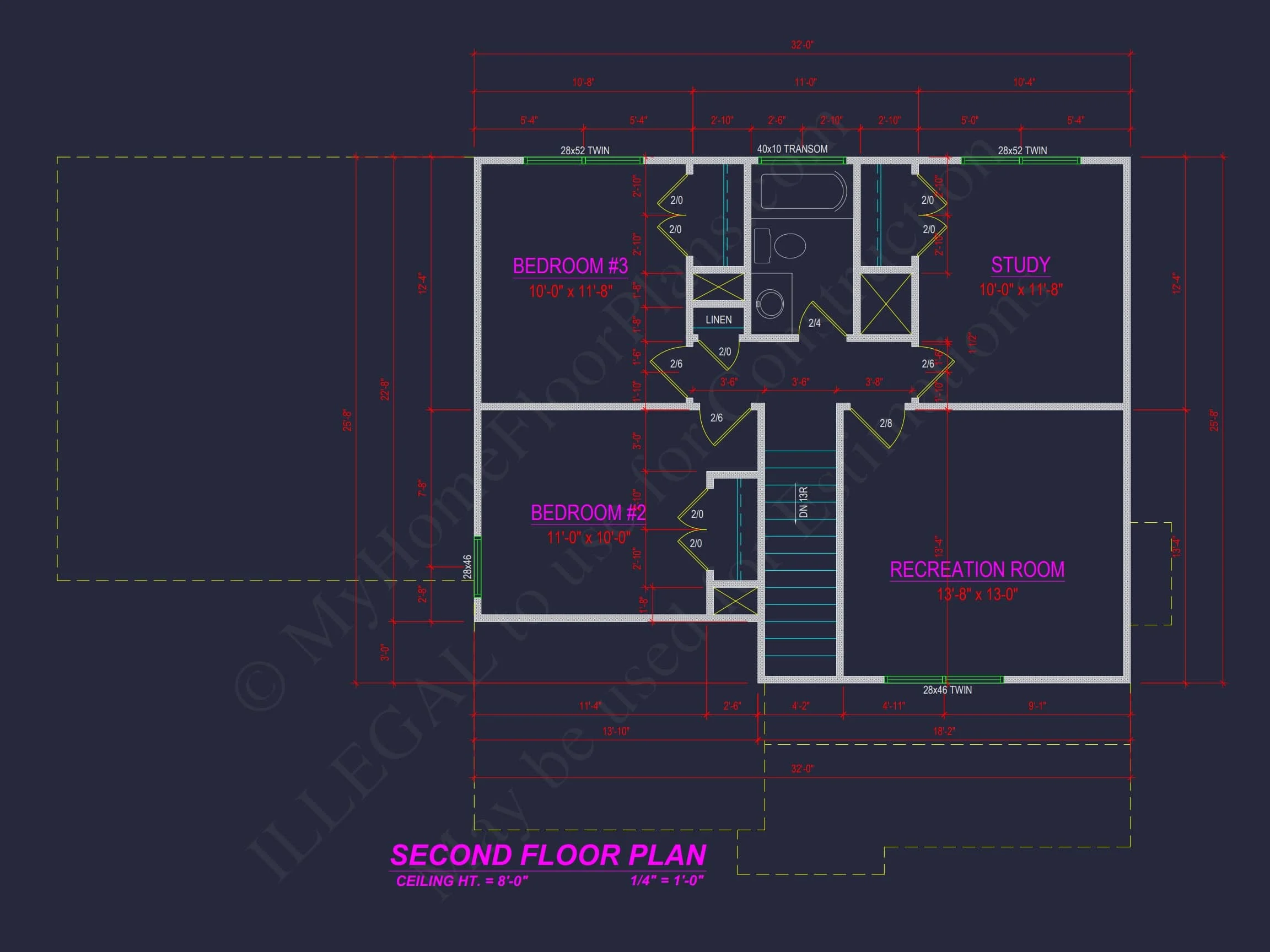 11-2000 HOUSE PLAN - Modern Colonial Revival House Plan with 4 Bedrooms & CAD Blueprint 9 Modern Colonial Revival house Plan with 4 Bedrooms & CAD Blueprint