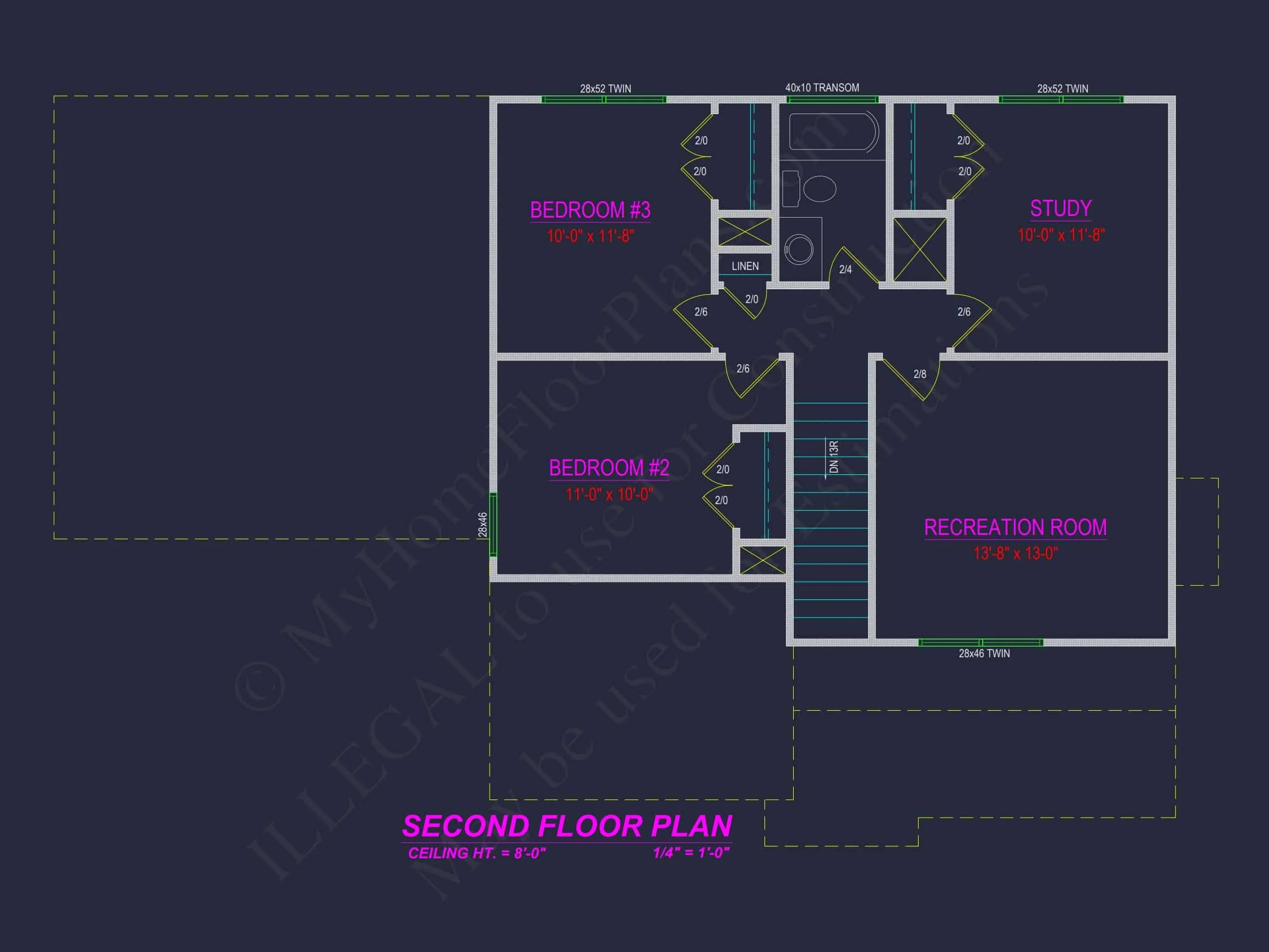 11-2000 HOUSE PLAN - Modern Colonial Revival House Plan with 4 Bedrooms & CAD Blueprint 8 Modern Colonial Revival house Plan with 4 Bedrooms & CAD Blueprint