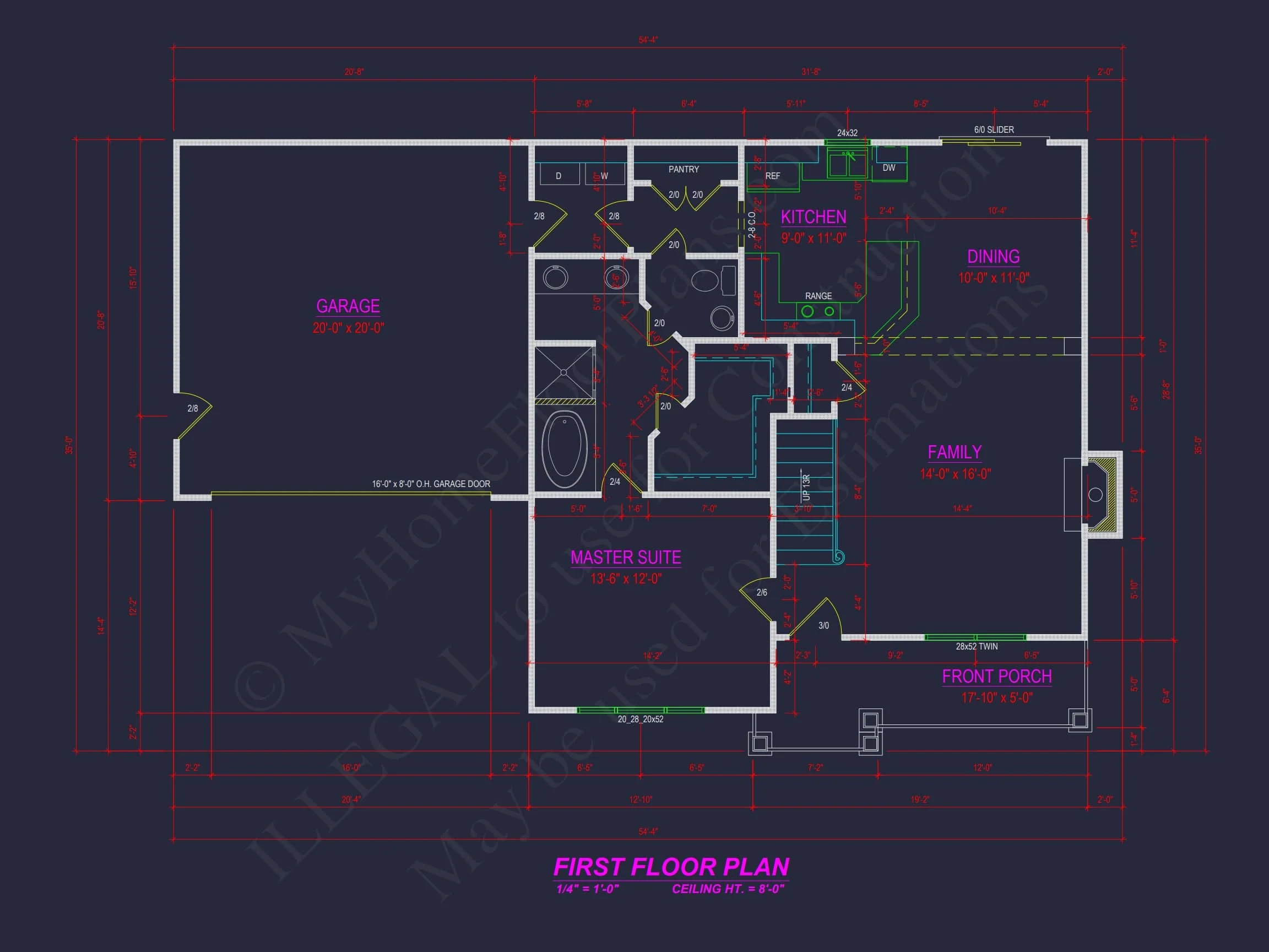 11-2000 HOUSE PLAN - Modern Colonial Revival House Plan with 4 Bedrooms & CAD Blueprint 7 Modern Colonial Revival house Plan with 4 Bedrooms & CAD Blueprint