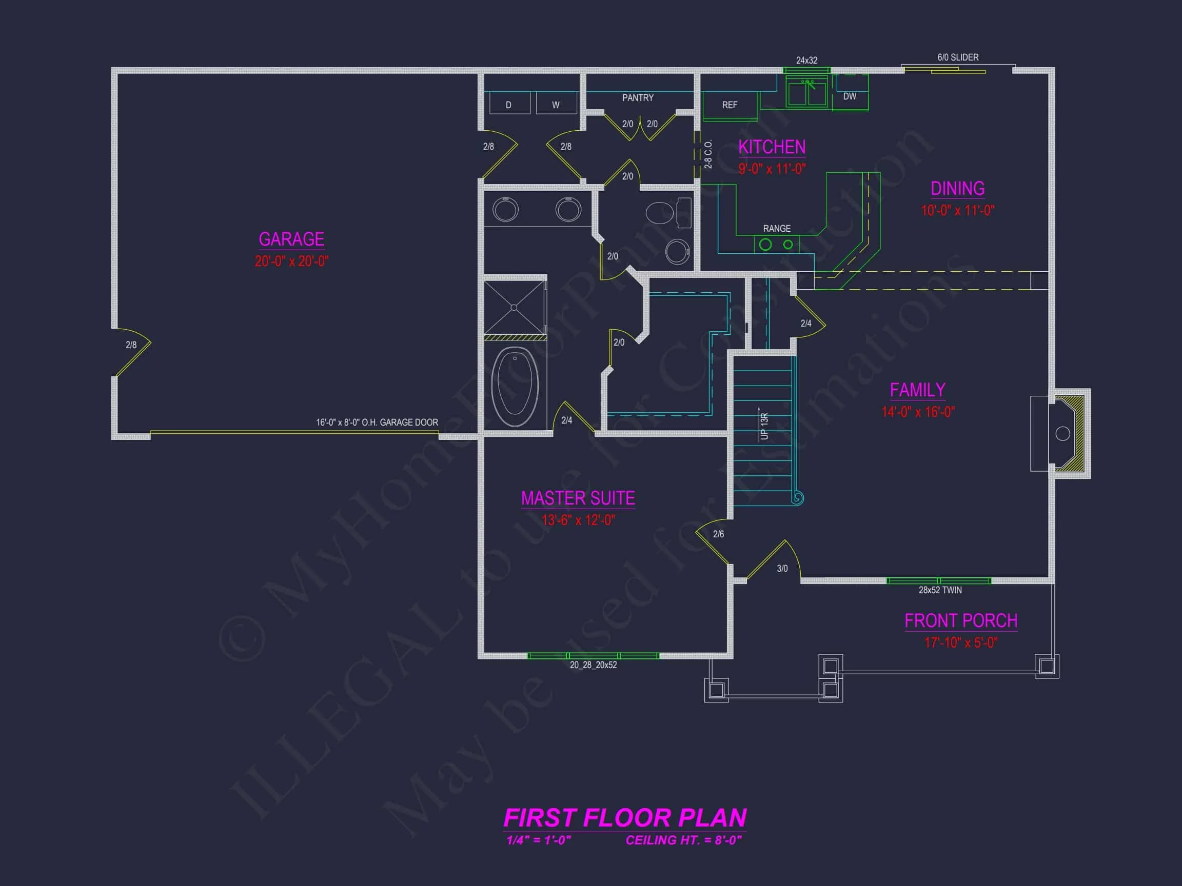 11-2000 HOUSE PLAN - Modern Colonial Revival House Plan with 4 Bedrooms & CAD Blueprint 6 Modern Colonial Revival house Plan with 4 Bedrooms & CAD Blueprint