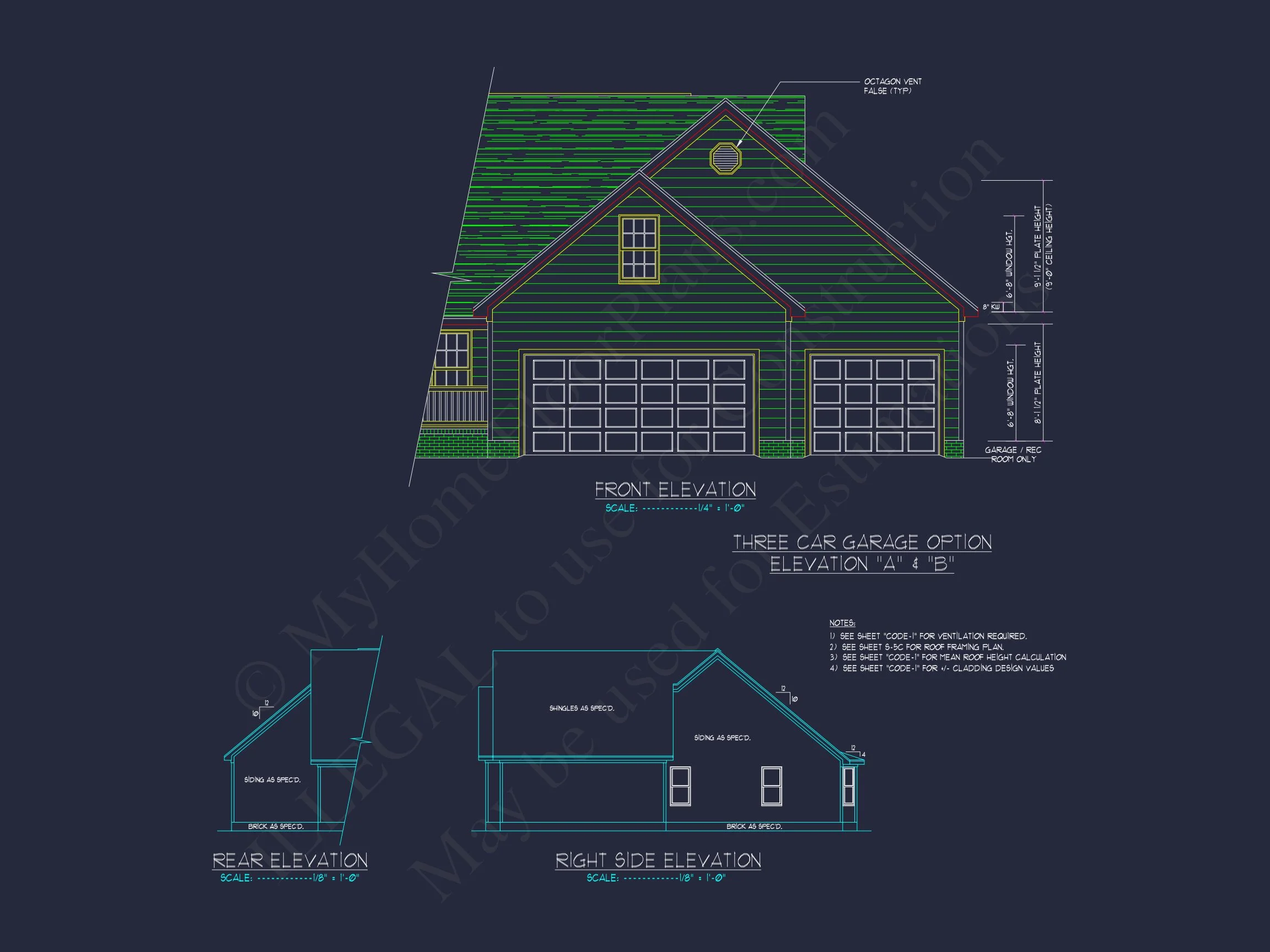 11-1019 HOUSE PLAN - Charming House Plan: Blueprint Design with 1.5 Floors & Garage 5 Charming house Plan: Blueprint Design with 1.5 Floors & Garage