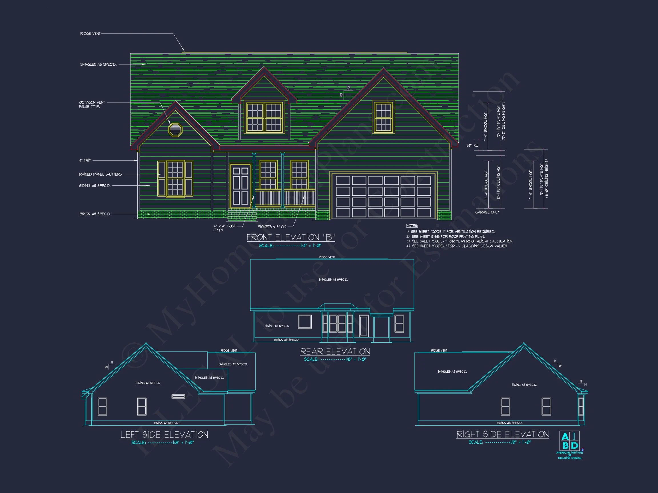 11-1019 HOUSE PLAN - Charming House Plan: Blueprint Design with 1.5 Floors & Garage 4 Charming house Plan: Blueprint Design with 1.5 Floors & Garage