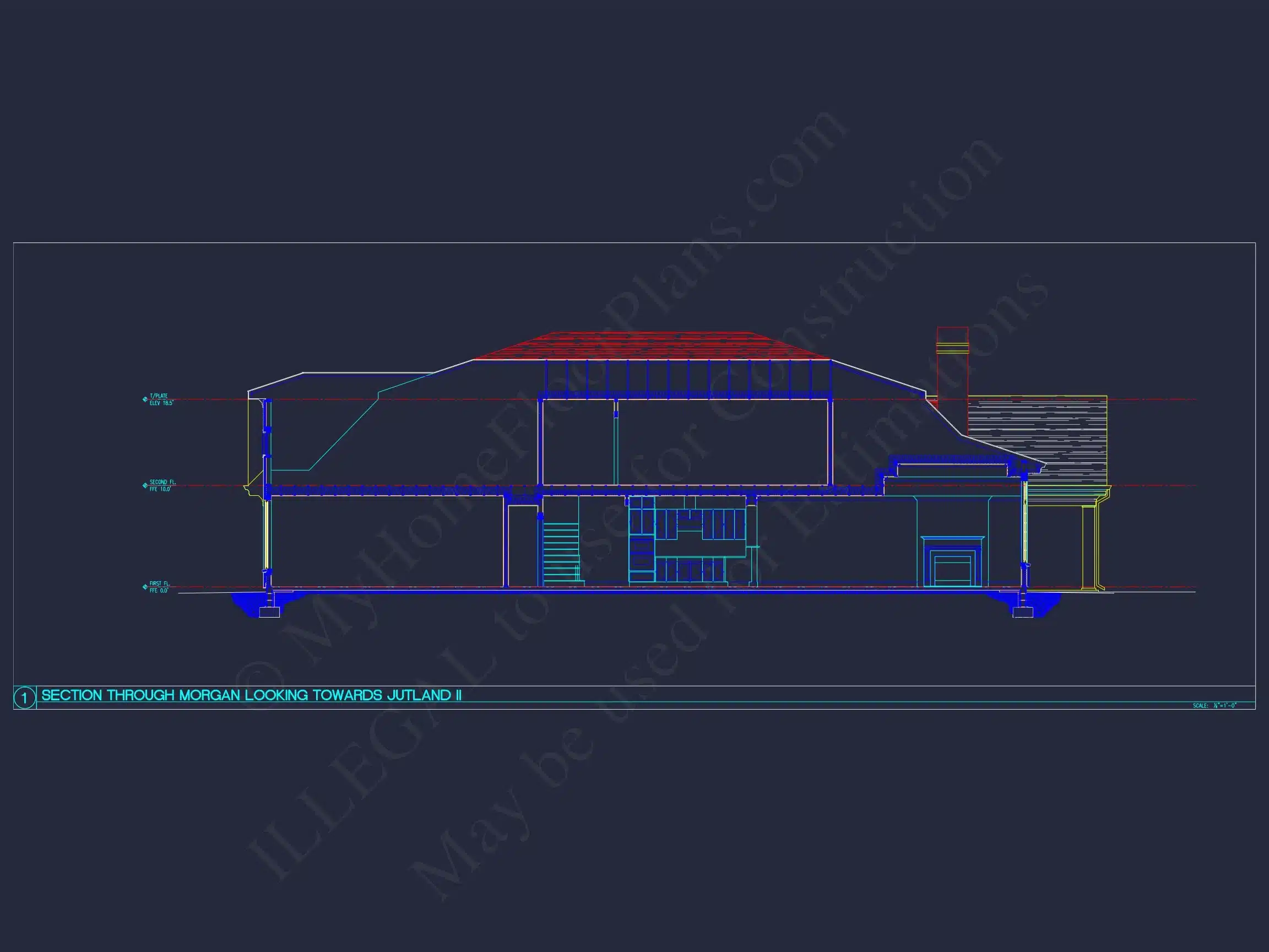 10-1929 DUPLEX PLAN - 3-Bedroom, 2.5-Bath Duplex House Plan – 3,552 Sq Ft with Bonus Room, Porches & 2-Car Garage 10 Modern Duplex house Plan with Detailed Blueprint & CAD Designs