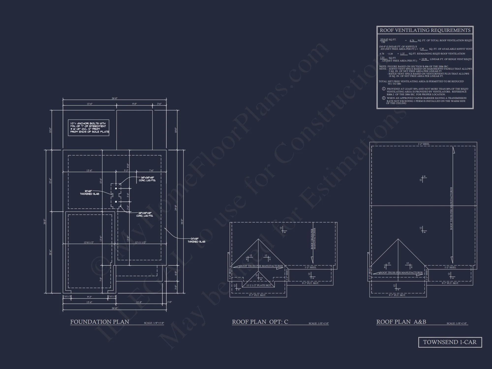 Craftsman house Plan & Blueprint Designs - 2 Bed, 2 Bath, 1368 Sq Ft