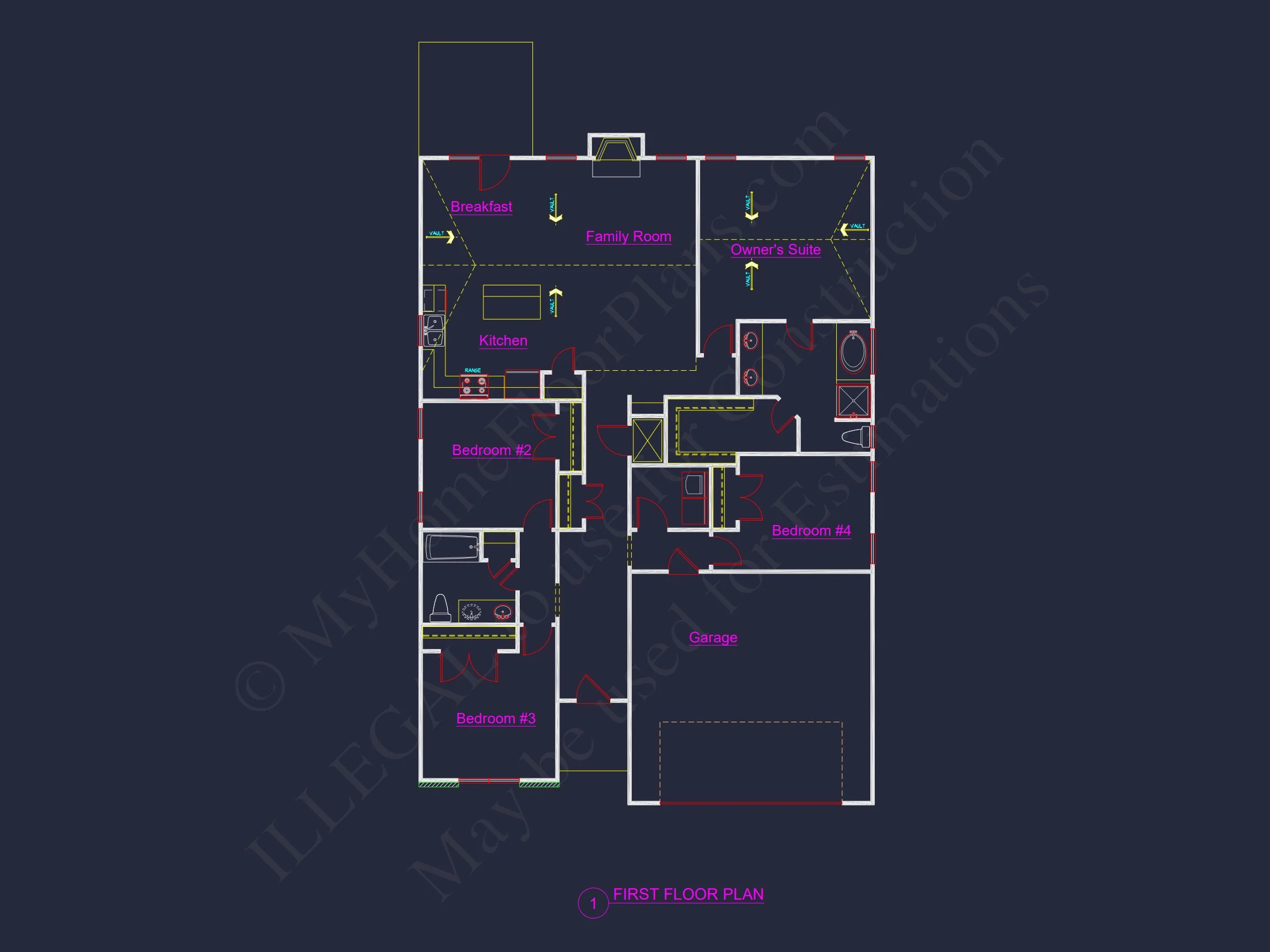 10-1622 HOUSE PLAN - Elegant House Plan with Open Floor Blueprint and CAD Designs 9 Elegant house Plan with Open Floor Blueprint and CAD Designs