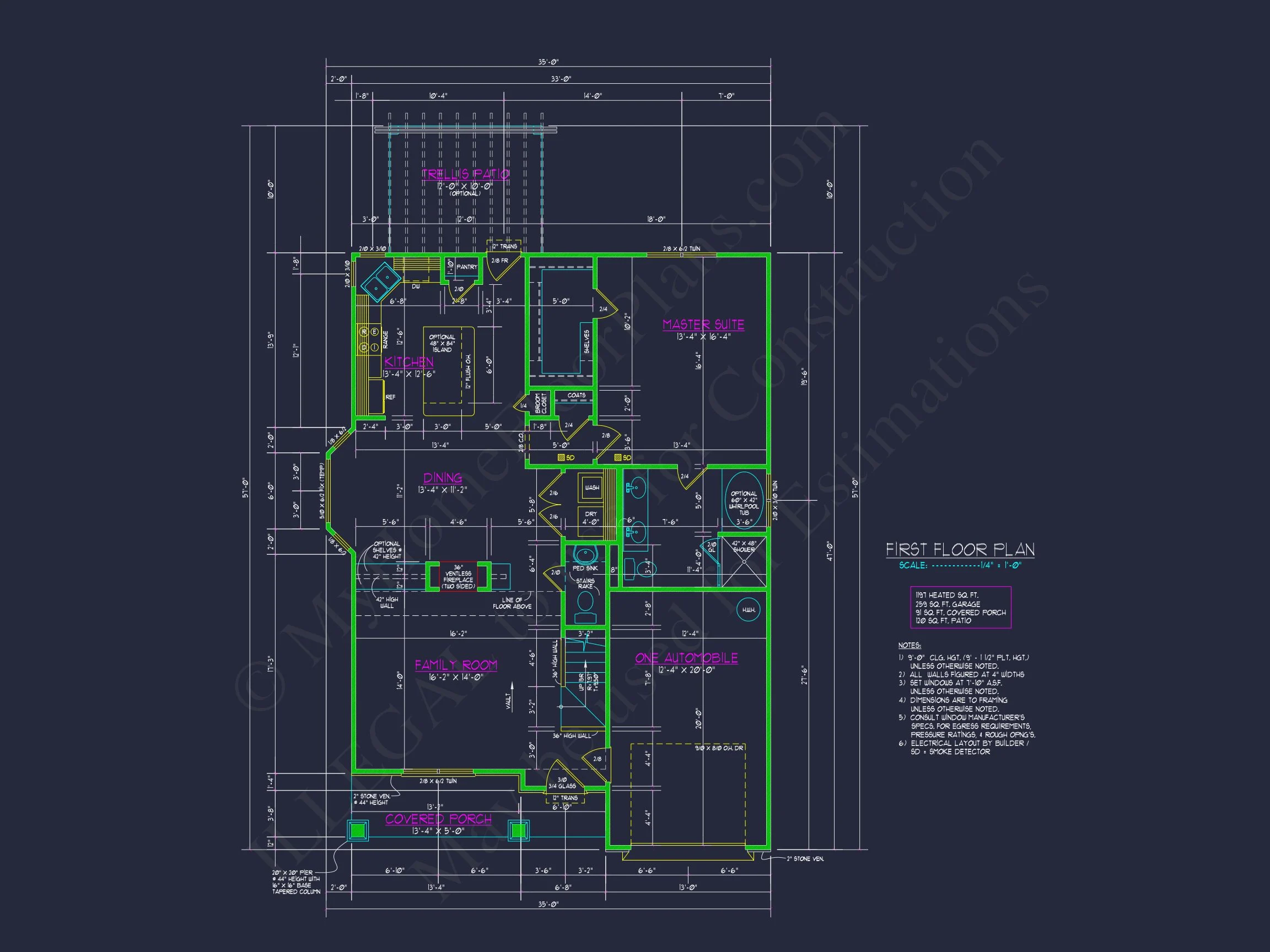 10-1082B HOUSE PLAN - Craftsman House Plan with Open Floor Blueprint Designs 5 Craftsman house Plan with Open Floor Blueprint Designs