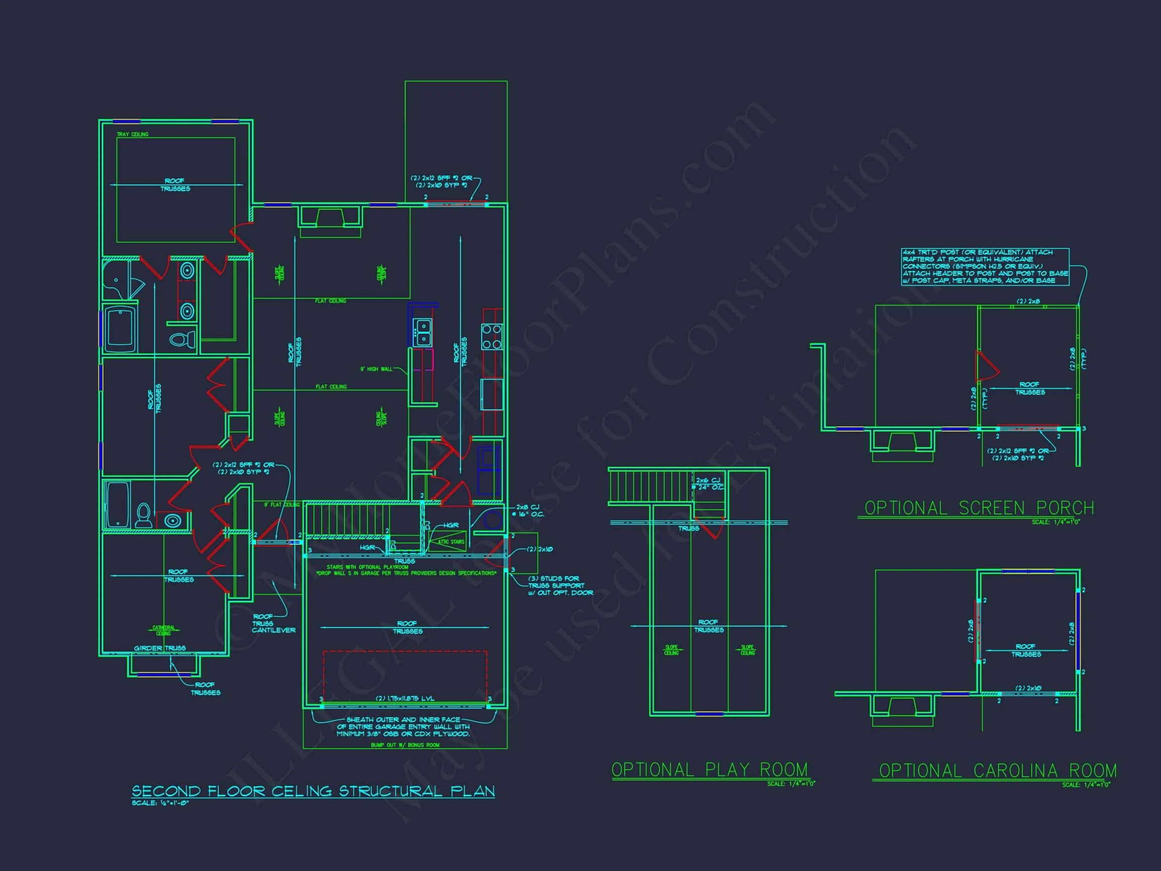 10-1074 HOUSE PLAN - Spacious Craftsman House Plan with CAD Floor Designs 14 Spacious Craftsman house Plan with CAD Floor Designs