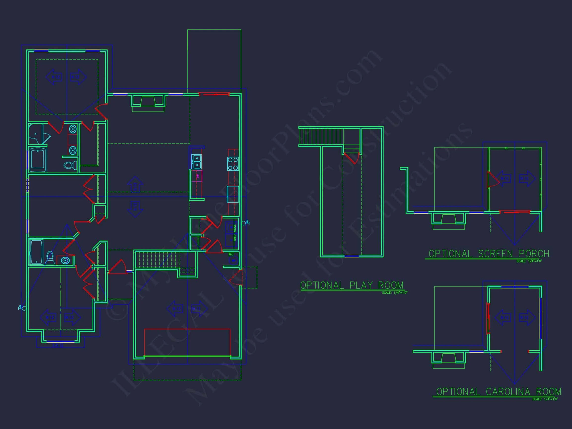 10-1074 HOUSE PLAN - Spacious Craftsman House Plan with CAD Floor Designs 9 Spacious Craftsman house Plan with CAD Floor Designs
