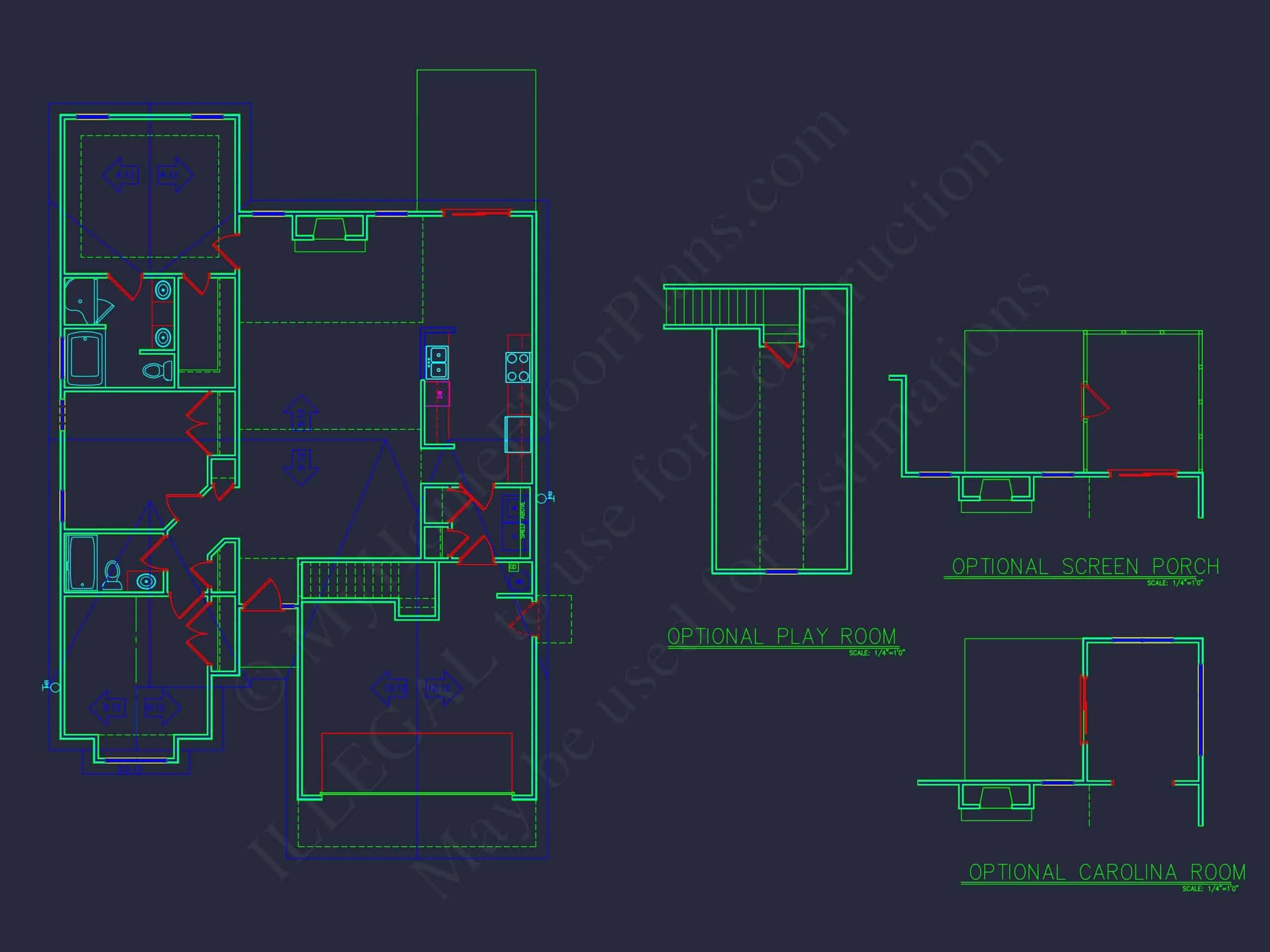 10-1074 HOUSE PLAN - Spacious Craftsman House Plan with CAD Floor Designs 10 Spacious Craftsman house Plan with CAD Floor Designs