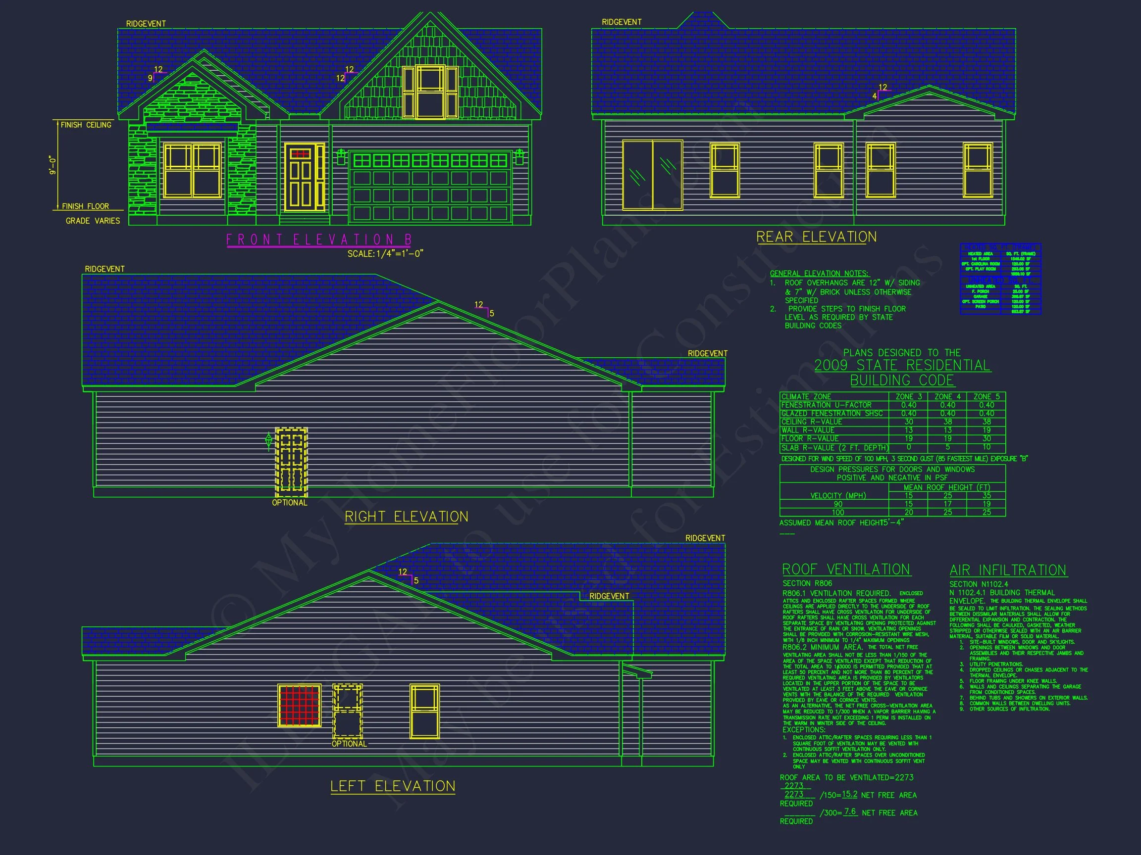 10-1074 HOUSE PLAN - Spacious Craftsman House Plan with CAD Floor Designs 4 Spacious Craftsman house Plan with CAD Floor Designs