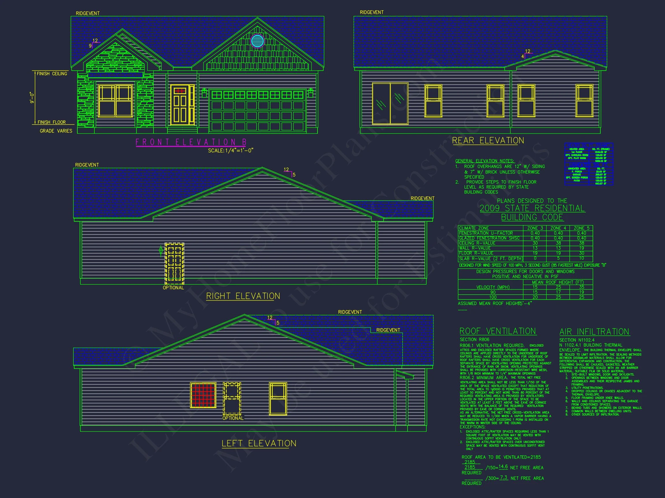 10-1074 HOUSE PLAN - Spacious Craftsman House Plan with CAD Floor Designs 3 Spacious Craftsman house Plan with CAD Floor Designs