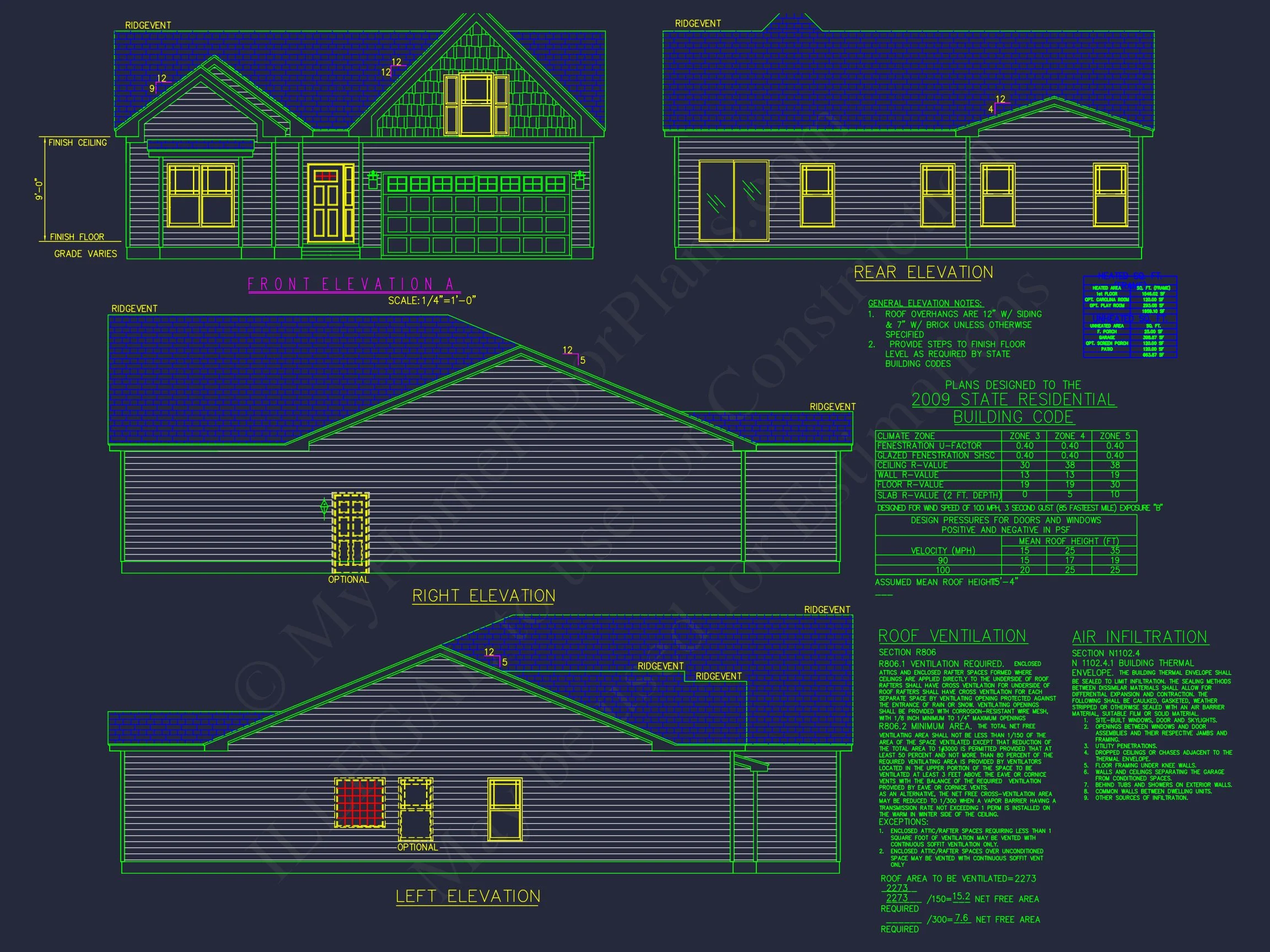 10-1074 HOUSE PLAN - Spacious Craftsman House Plan with CAD Floor Designs 2 Spacious Craftsman house Plan with CAD Floor Designs