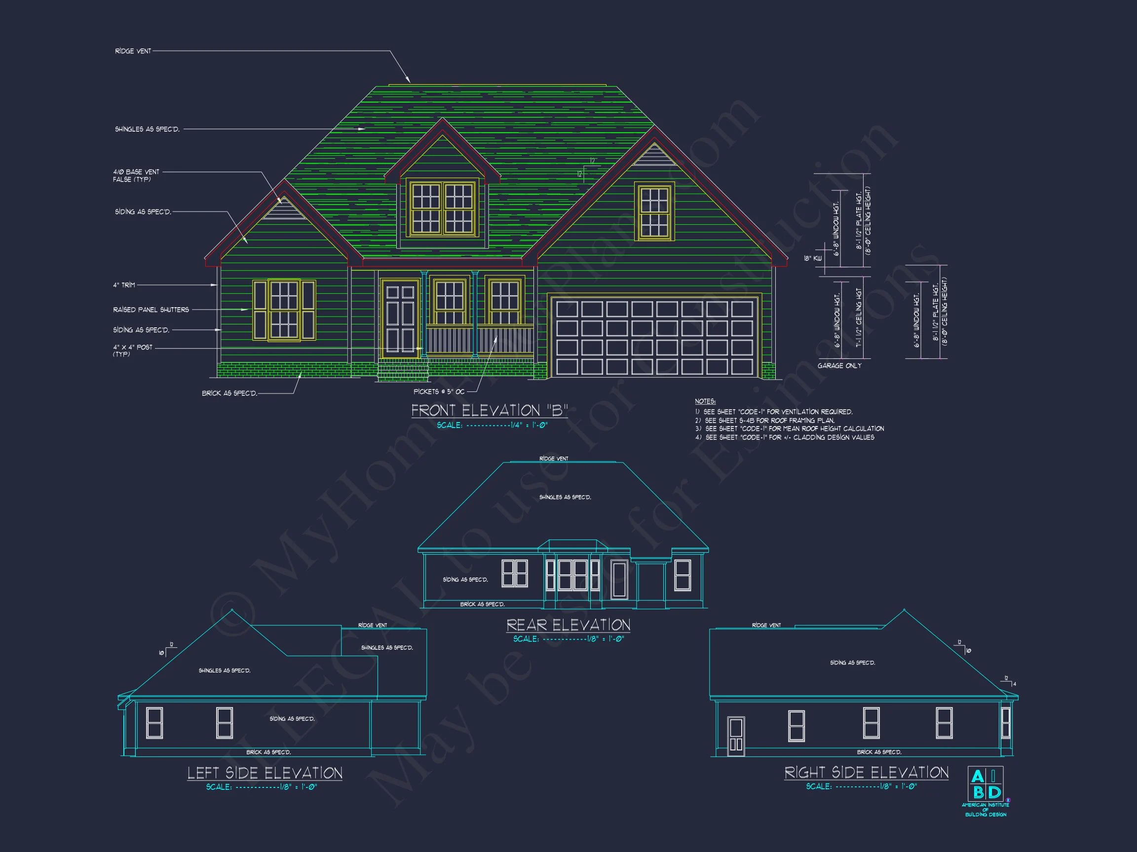 10-1070 HOUSE PLAN - Beautiful House Plan with 1.5 Floors | CAD Architecture Designs 4 Beautiful house Plan with 1.5 Floors