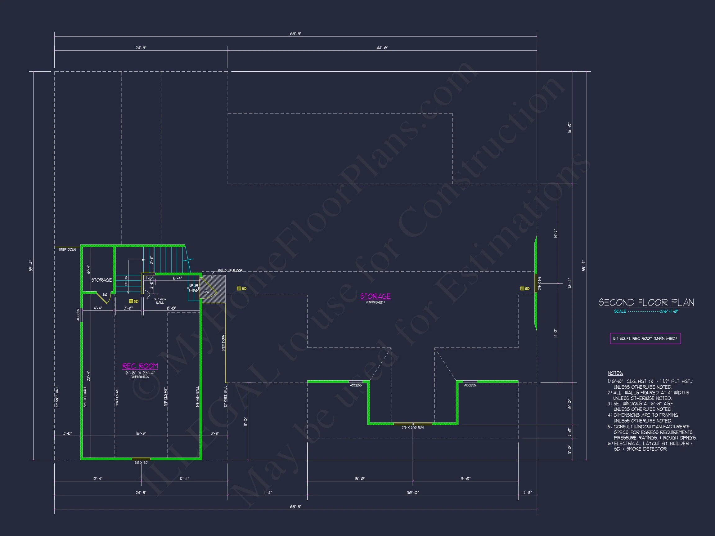 9-1874 HOUSE PLAN - Craftsman House Plan: 3 Beds, 2 Baths, CAD Blueprint Designs 6 Craftsman house Plan: 3 Beds, 2 Baths, CAD Blueprint Designs