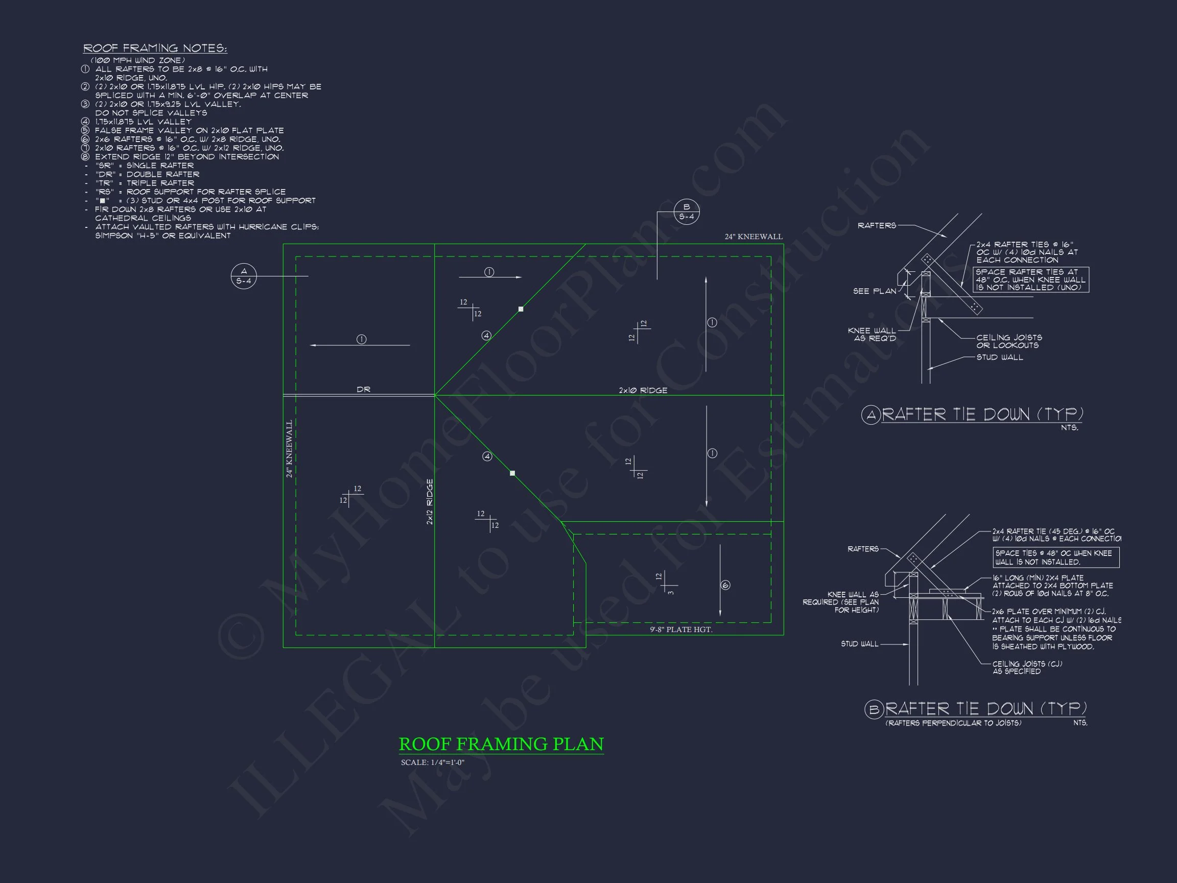 9-1833 HOUSE PLAN - Craftsman House Plan with Open Floor Layout | 1.5 Story CAD Design 11 Craftsman house Plan with Open Floor Layout