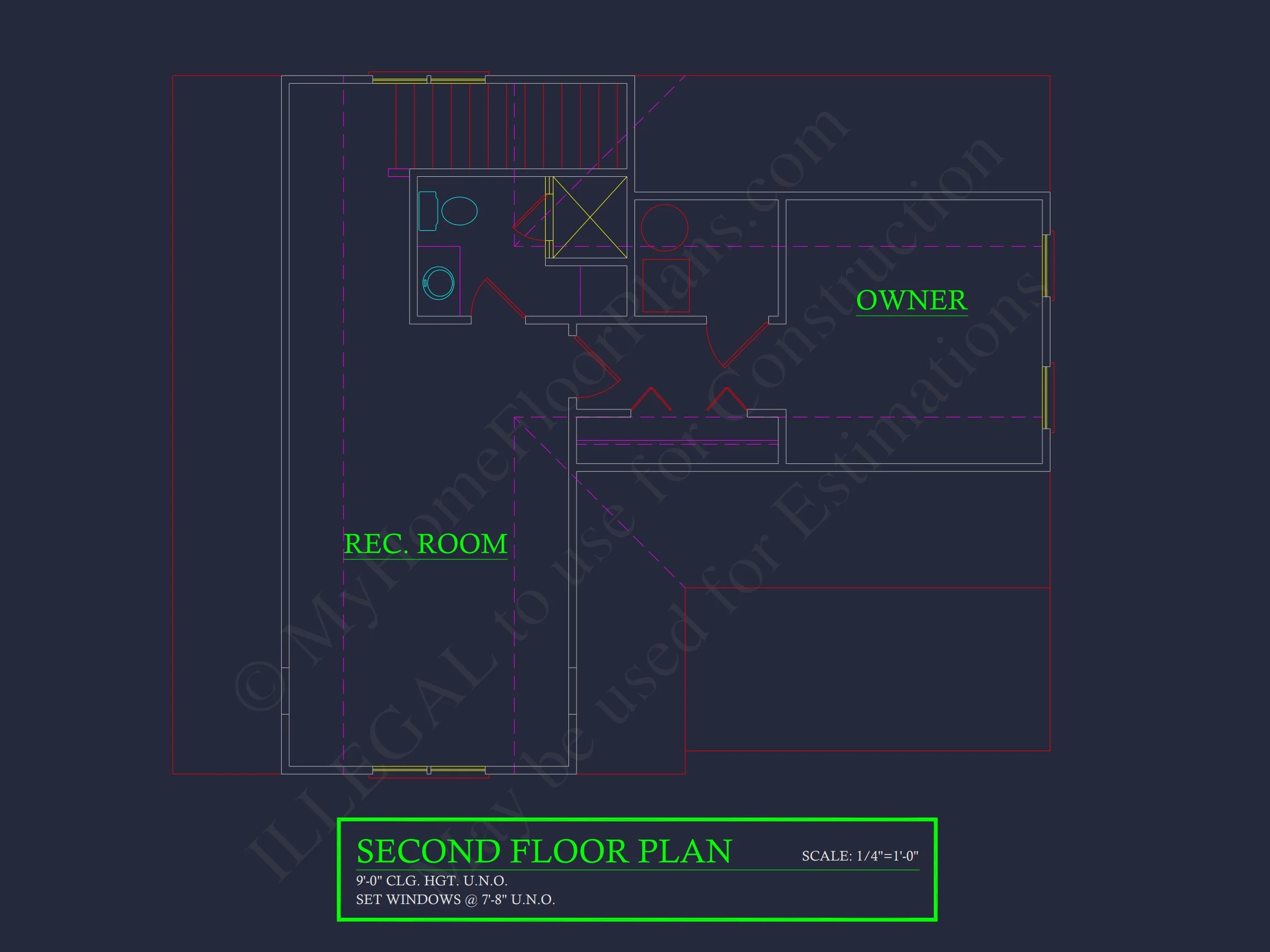 9-1833 HOUSE PLAN - Craftsman House Plan with Open Floor Layout | 1.5 Story CAD Design 5 Craftsman house Plan with Open Floor Layout