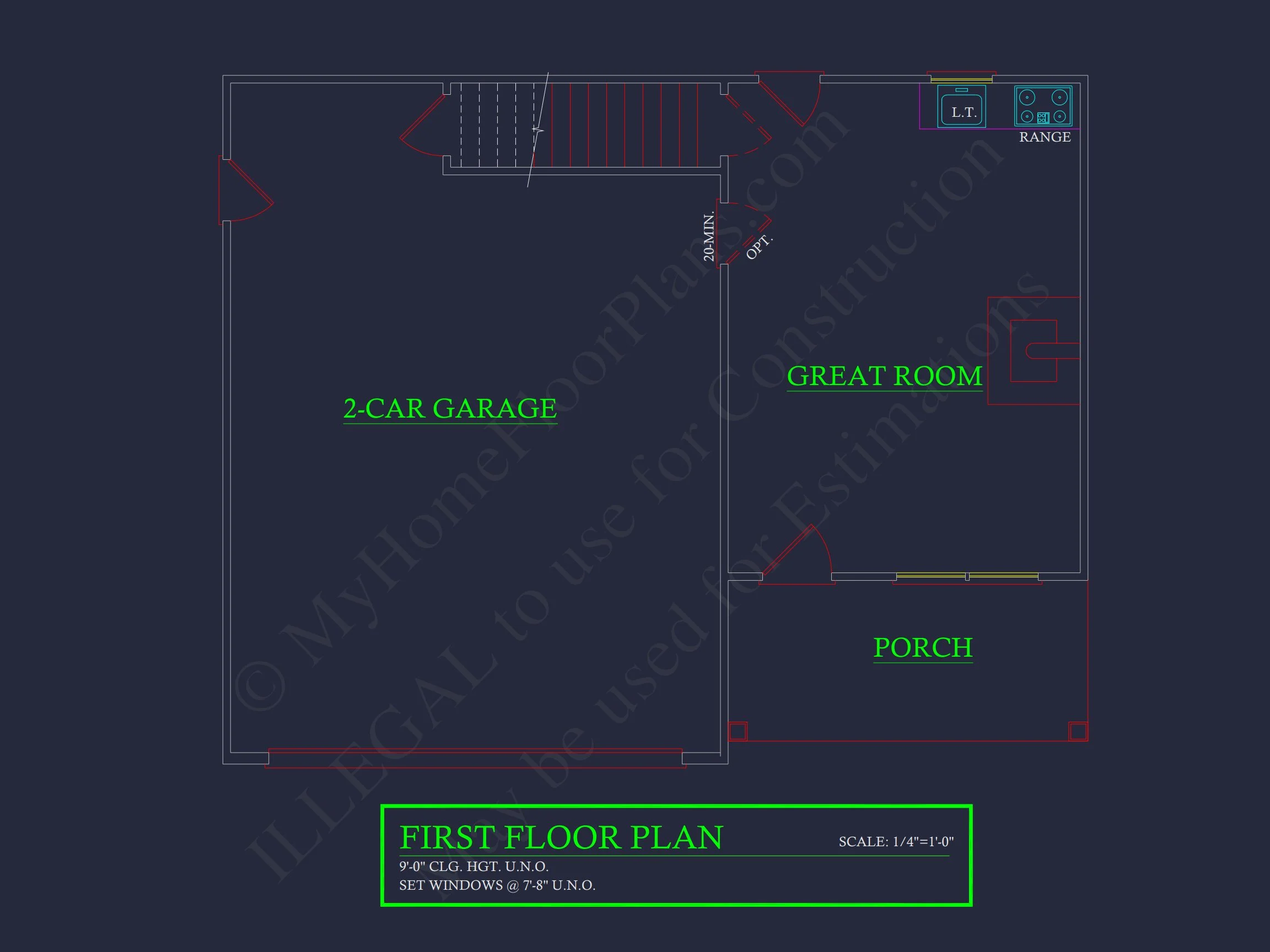 9-1833 HOUSE PLAN - Craftsman House Plan with Open Floor Layout | 1.5 Story CAD Design 4 1.5 Story CAD Design