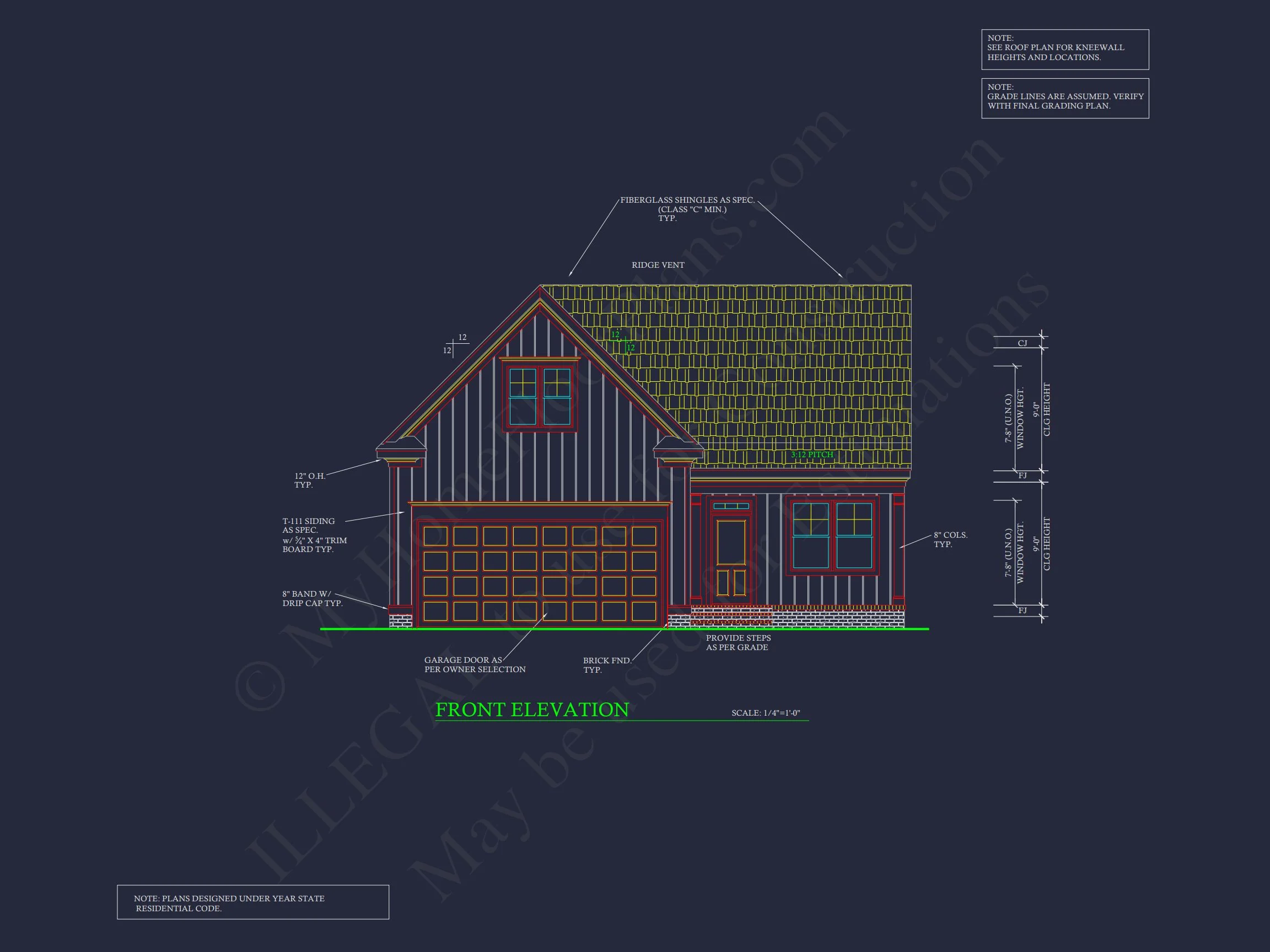 9-1833 HOUSE PLAN - Craftsman House Plan with Open Floor Layout | 1.5 Story CAD Design 2 1.5 Story CAD Design