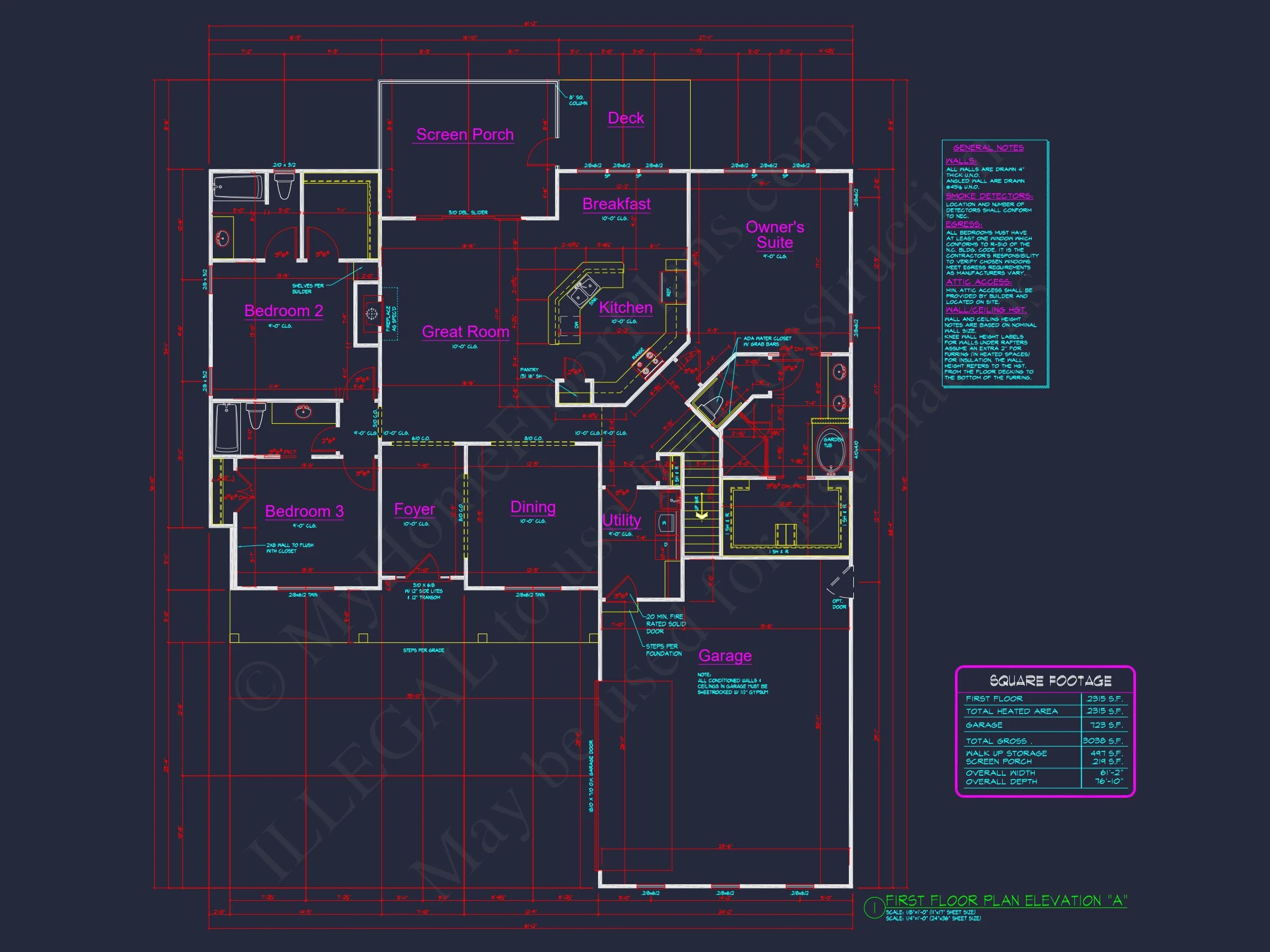 9-1436 HOUSE PLAN - Craftsman House plan floor plan blueprint CAD designs 7 Craftsman house plan floor plan blueprint CAD designs