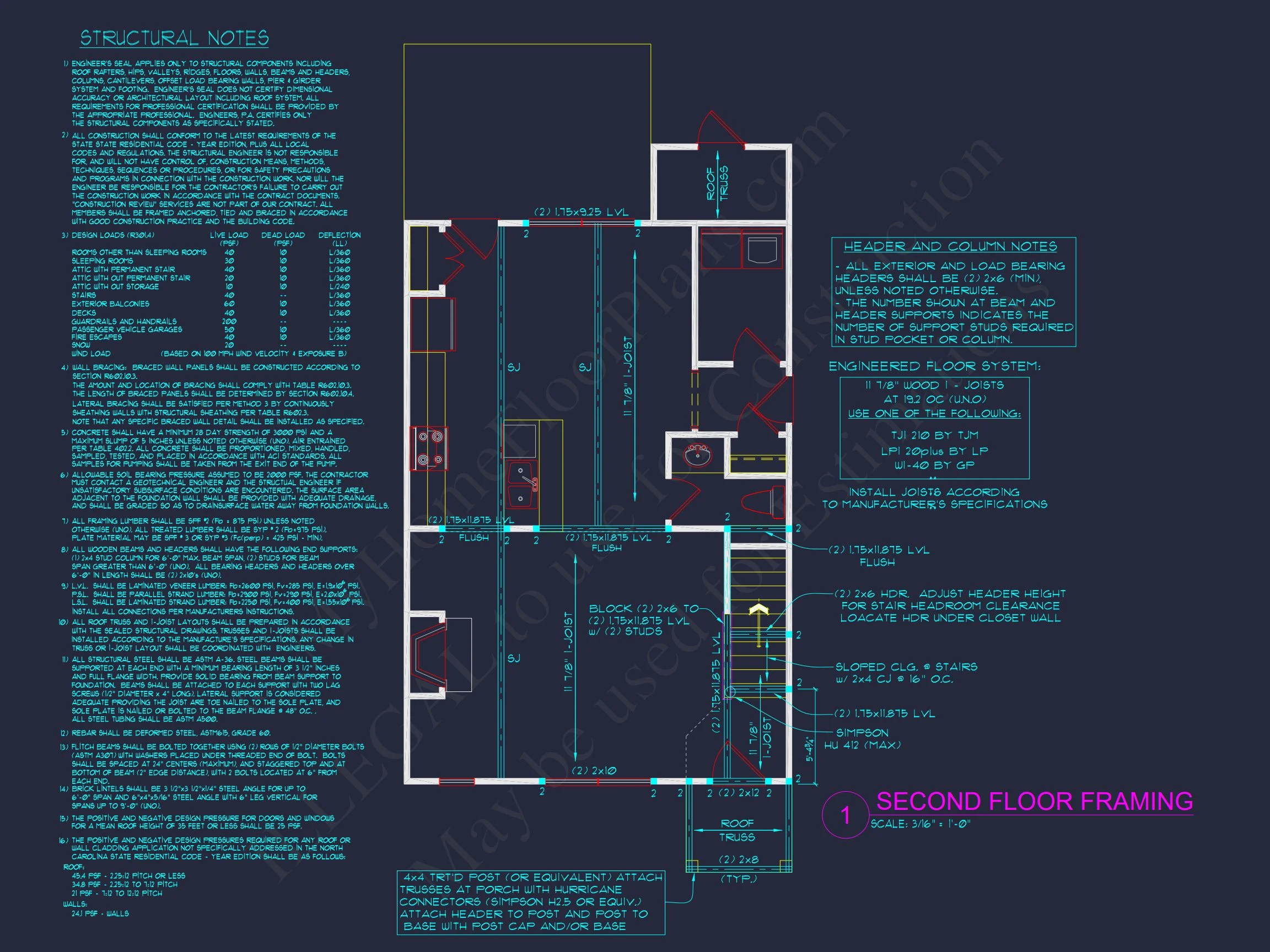9-1184 HOUSE PLAN - Modern 2-Story House Plan & Blueprint | 1379 Sq Ft | 3 Bed | 2 Bath 9 2 Bath