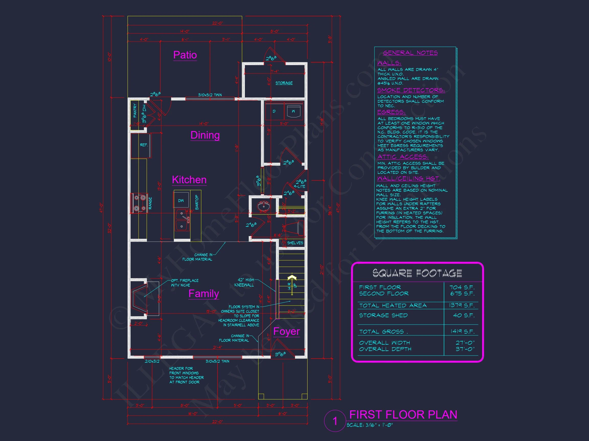 9-1184 HOUSE PLAN - Modern 2-Story House Plan & Blueprint | 1379 Sq Ft | 3 Bed | 2 Bath 6 Modern 2-Story house Plan & Blueprint