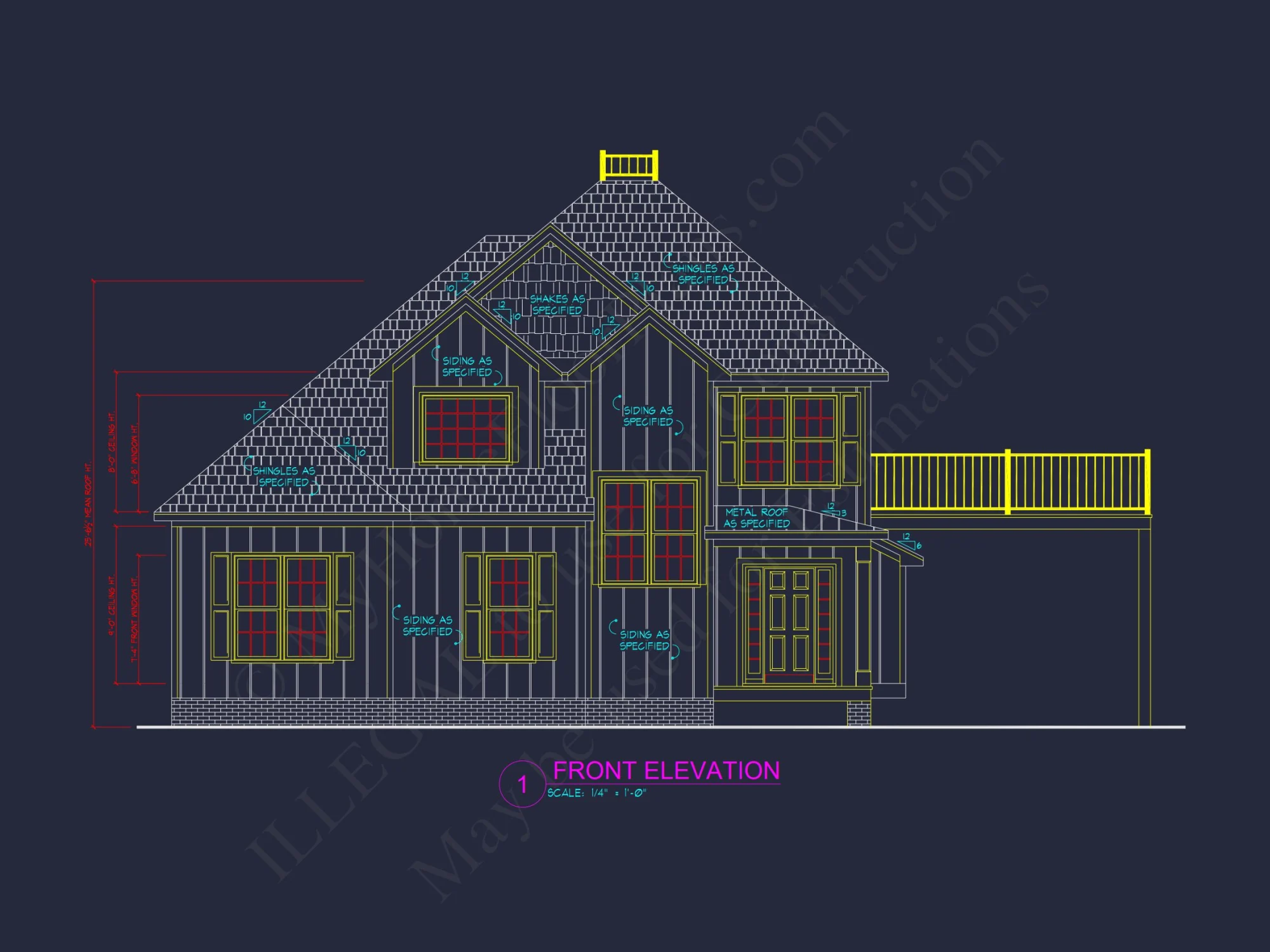 2-Story Modern house Plan with Carport - 1953 SqFt