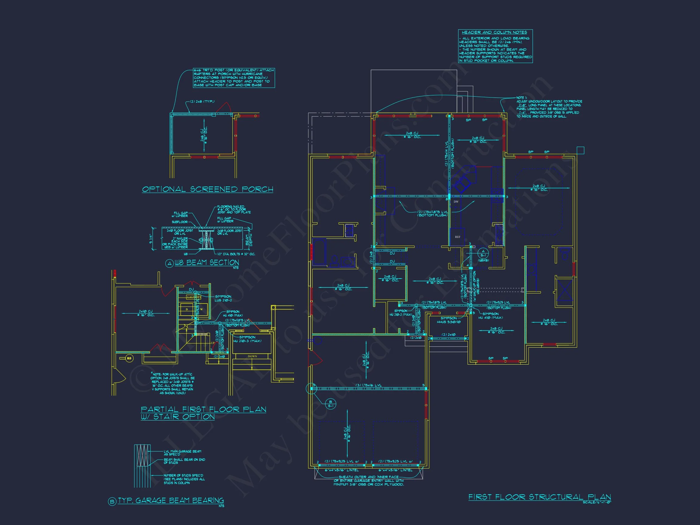 8-1989 HOUSE PLAN - Craftsman House Floor Plan: 1, 943 Sq Ft with CAD Designs 17 Craftsman house Floor Plan: 1, 943 Sq Ft with CAD Designs
