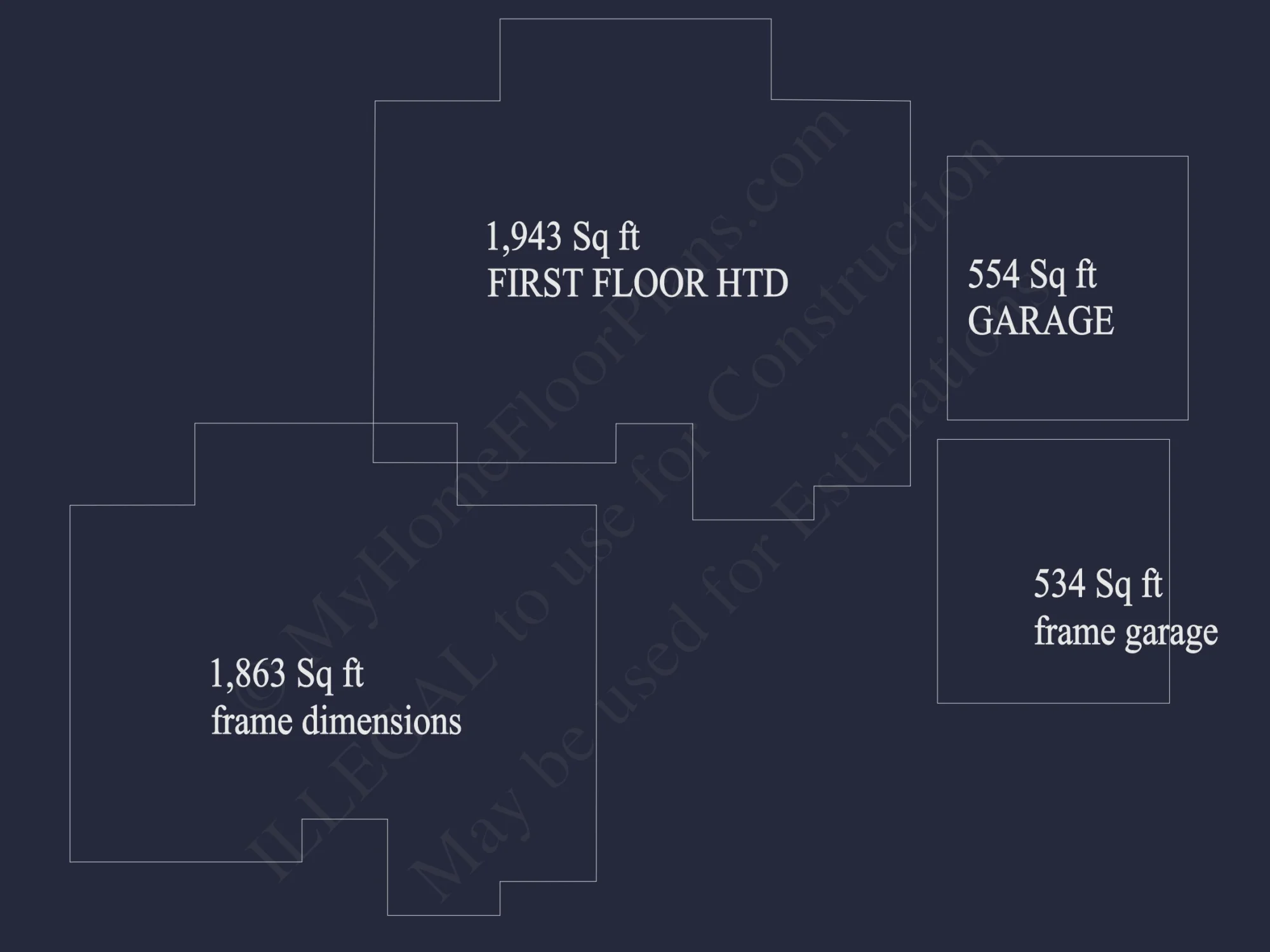 Craftsman house Floor Plan: 1, 943 Sq Ft with CAD Designs