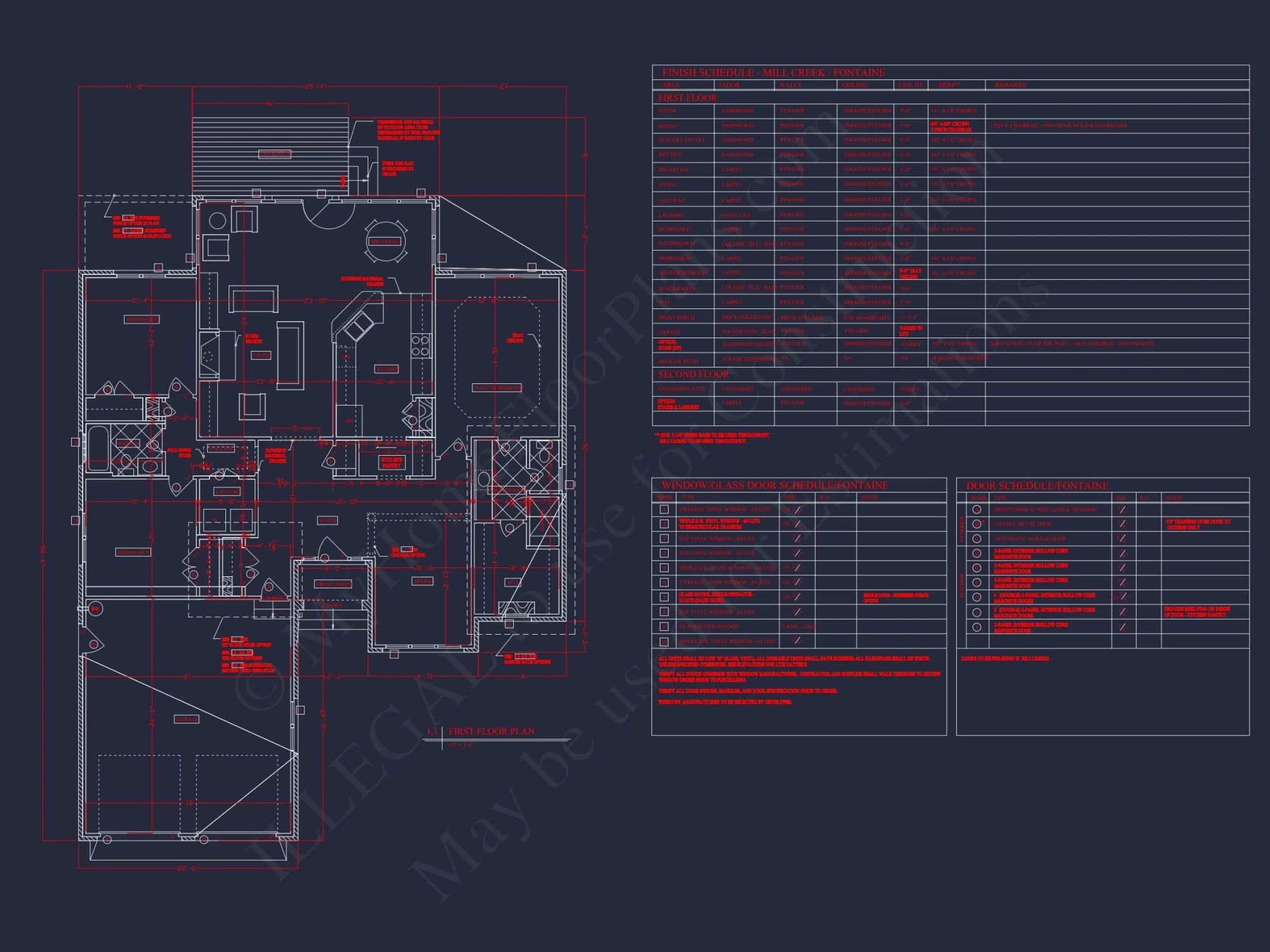 Craftsman house Floor Plan: 1, 943 Sq Ft with CAD Designs