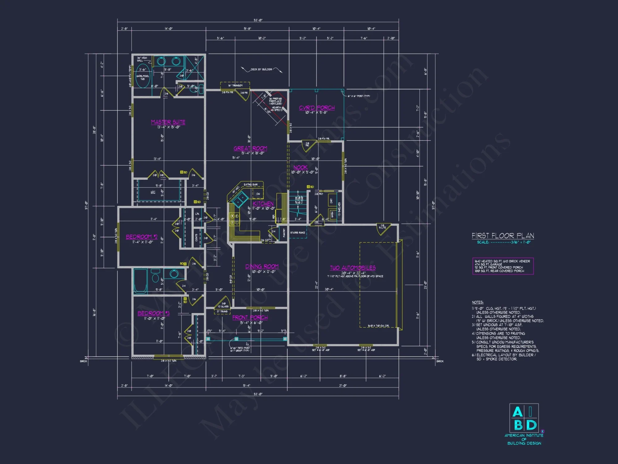 Beautiful house Plan with 2-Story CAD Designs & 3 Bedrooms