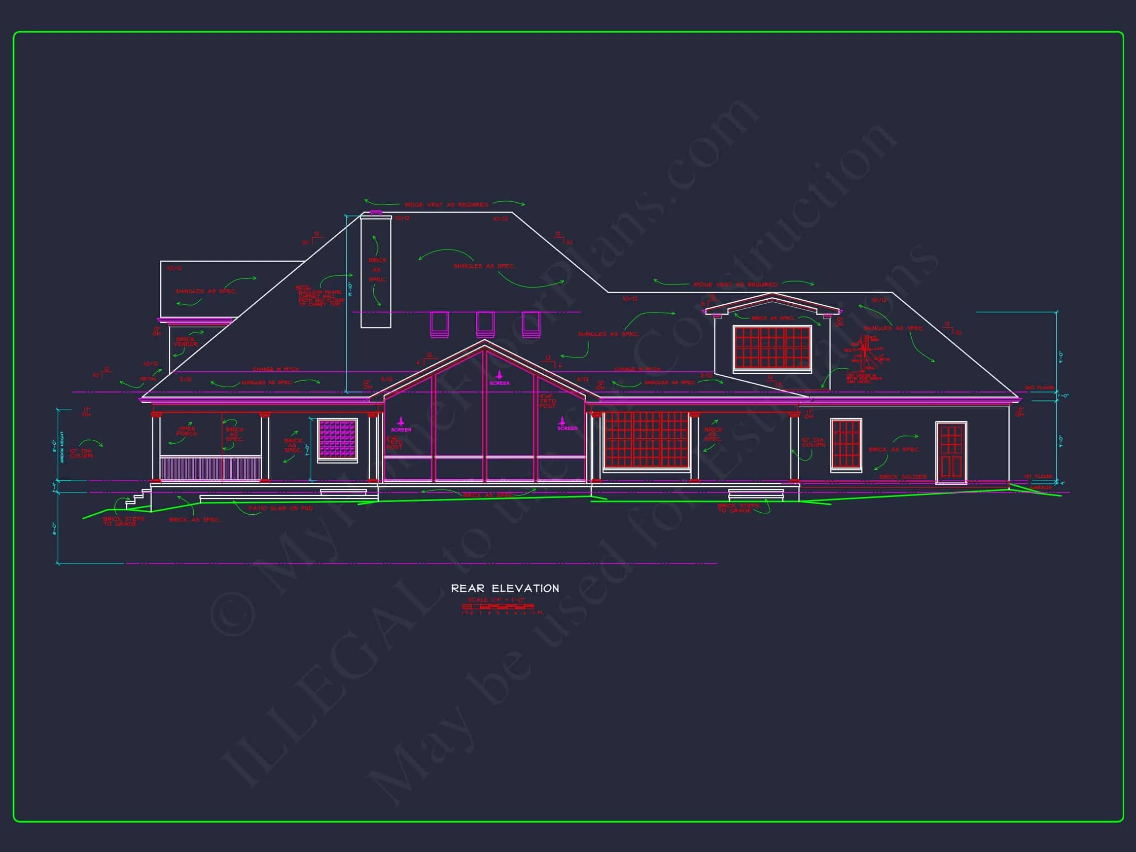 8-1905 HOUSE PLAN - Luxury 2-Story House Plan with 3309 Sq. Ft. and CAD Blueprint 3 Luxury 2-Story house Plan with 3309 Sq. Ft. and CAD Blueprint