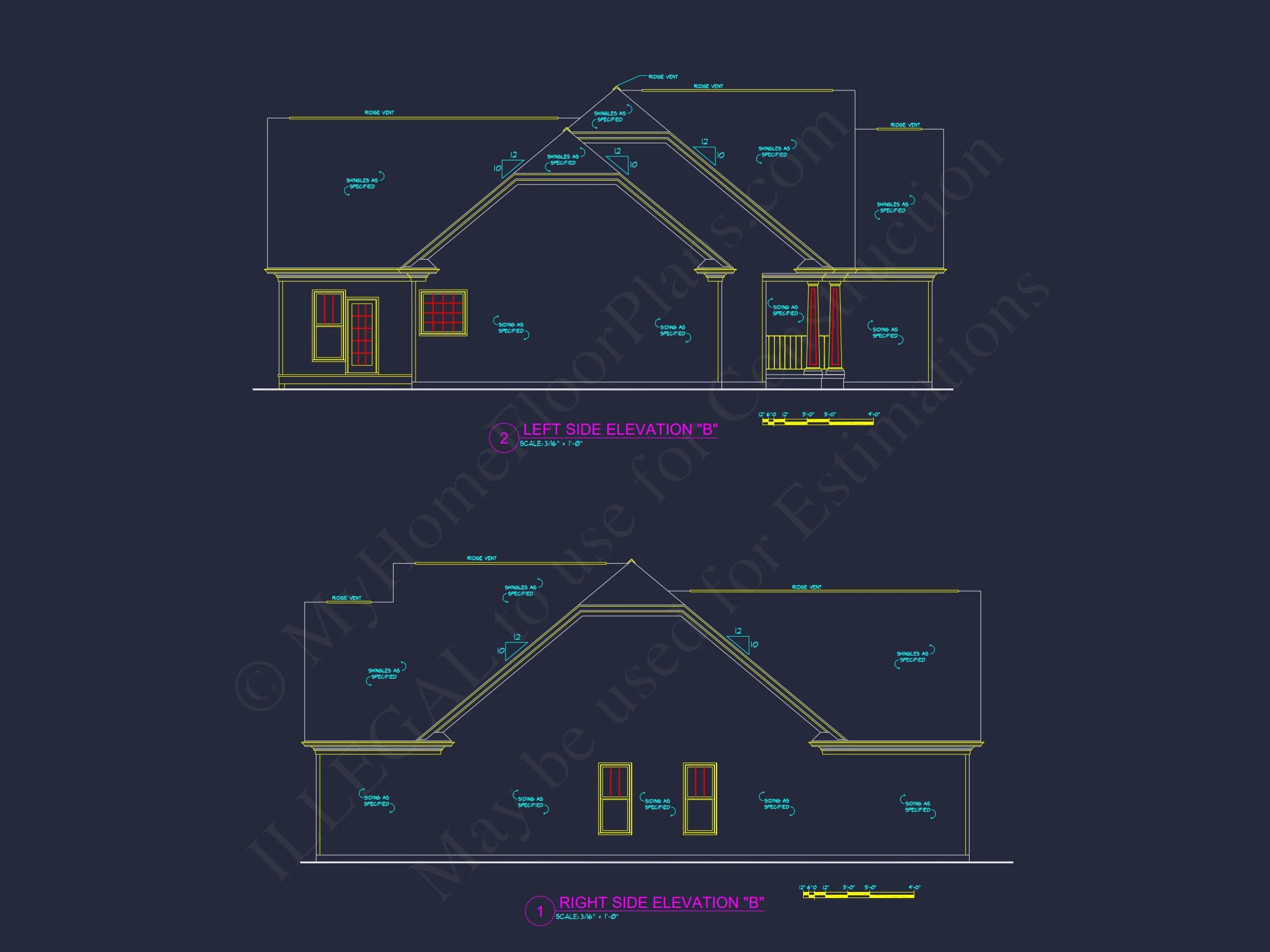 8-1006 HOUSE PLAN - Elegant House Plan with 3 Bedrooms | CAD & Architectural Designs 7 CAD & Architectural Designs