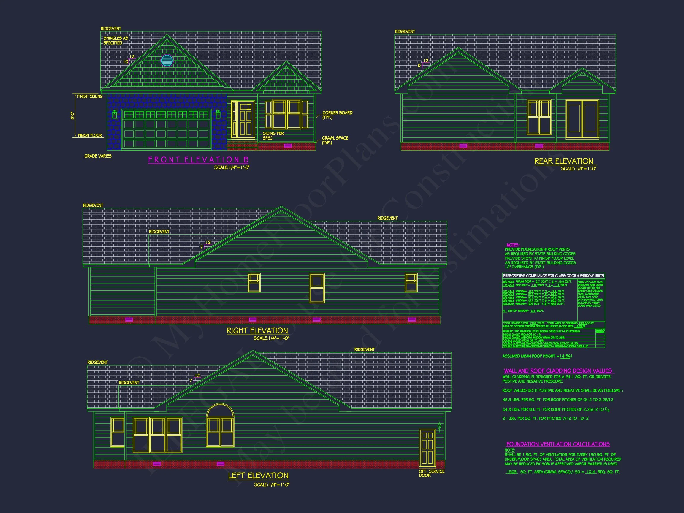 7-1166 HOUSE PLAN - Modern Craftsman House Plan with Spacious 3 Bedrooms and CAD Blueprint 4 Modern Craftsman house Plan with Spacious 3 Bedrooms and CAD Blueprint