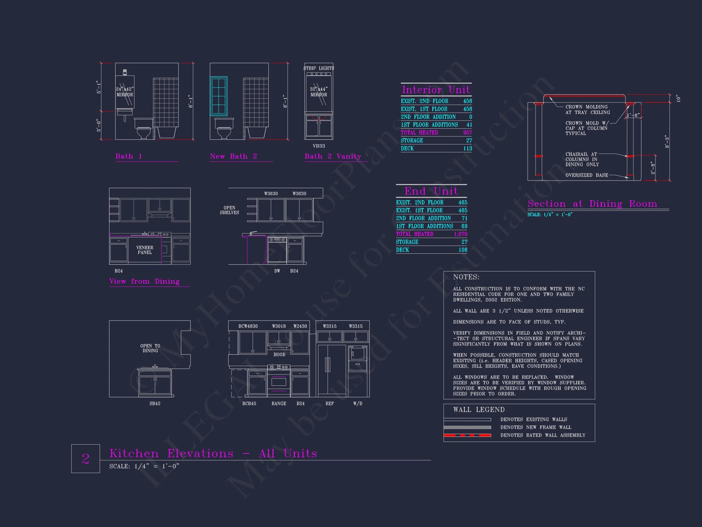 8-1930-4 TOWNHOUSE PLAN - Stylish 2-Bedroom Townhouse Floor Plan with CAD Blueprint Design 18 Stylish 2-Bedroom Townhome Floor Plan with CAD Blueprint Design