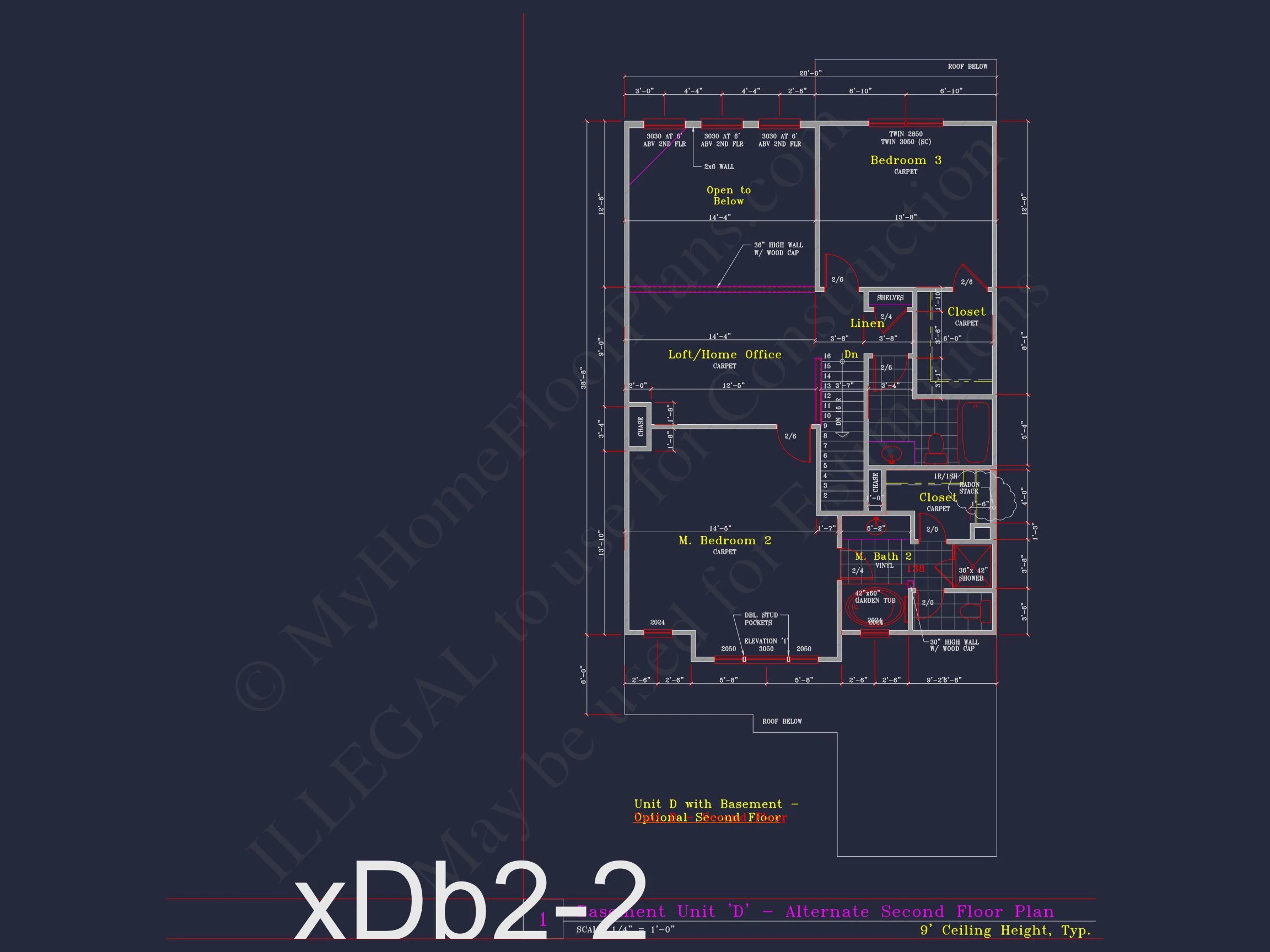 8-1930-4 TOWNHOUSE PLAN - Stylish 2-Bedroom Townhouse Floor Plan with CAD Blueprint Design 15 Stylish 2-Bedroom Townhome Floor Plan with CAD Blueprint Design
