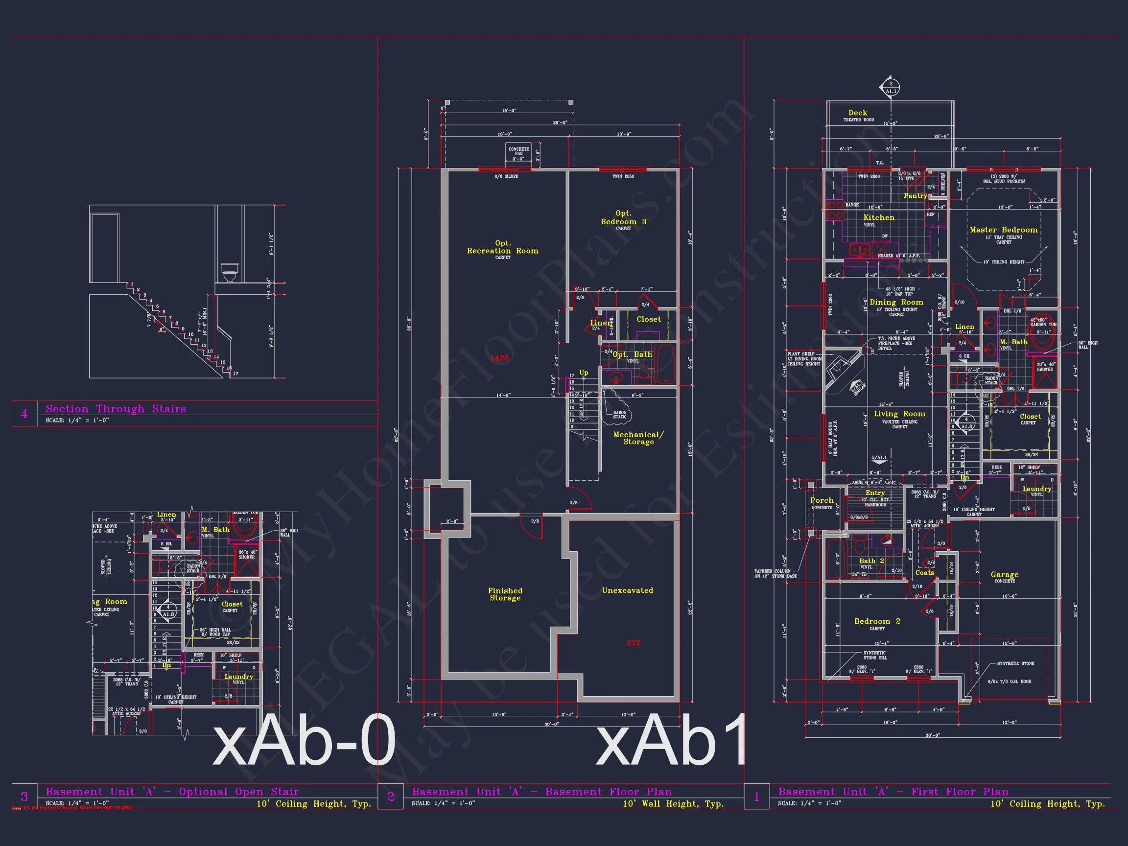 8-1930-4 TOWNHOUSE PLAN - Stylish 2-Bedroom Townhouse Floor Plan with CAD Blueprint Design 7 Stylish 2-Bedroom Townhome Floor Plan with CAD Blueprint Design