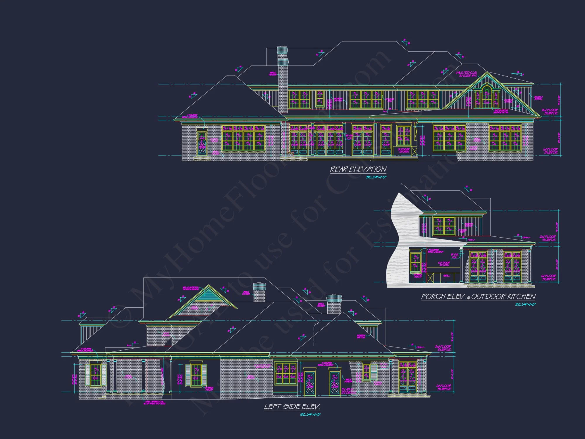 Spacious 5-Bedroom house Floor Plan with Detailed CAD Designs