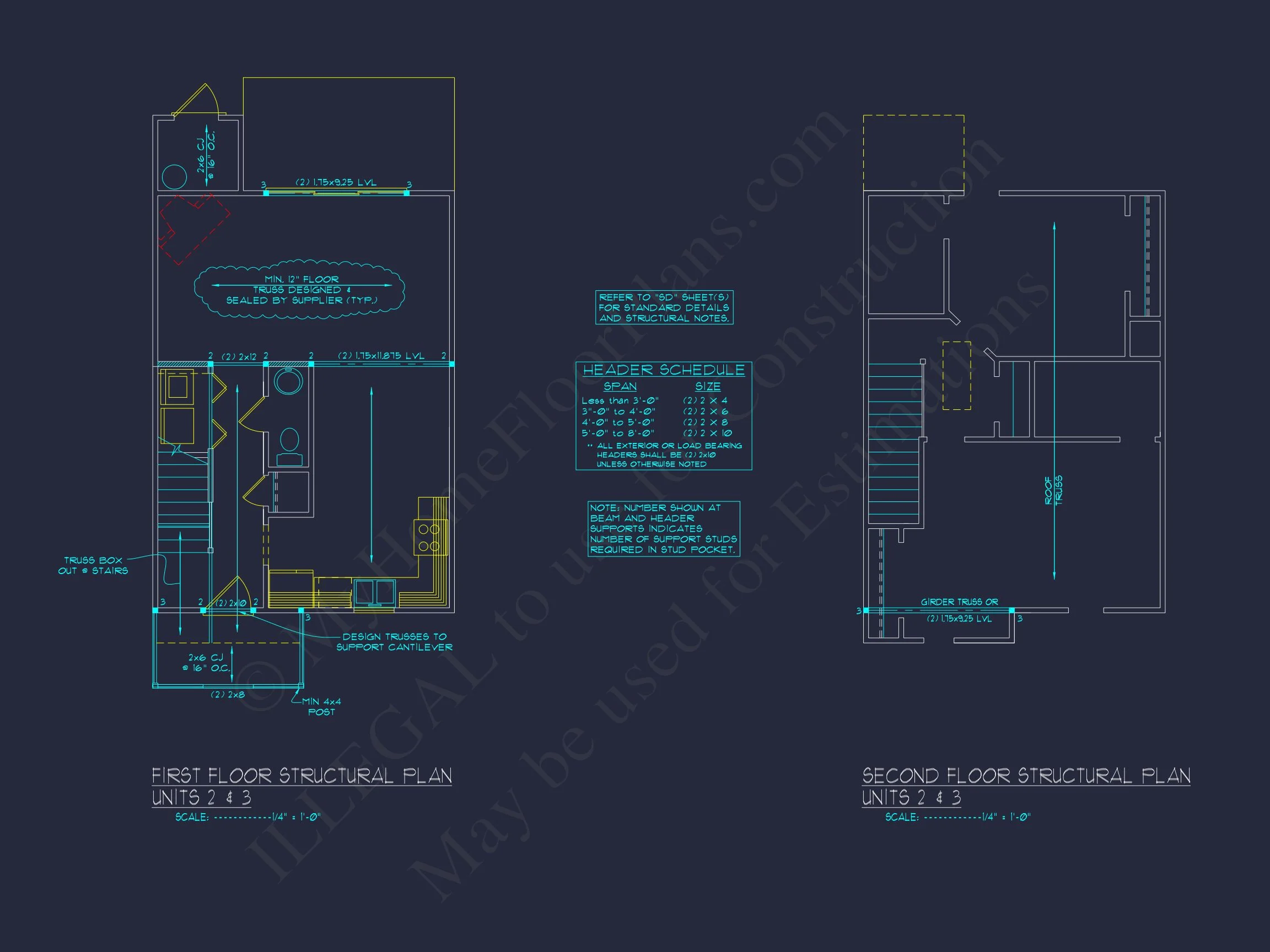8-1333 HOUSE PLAN - Colonial Duplex House Plan with 2 Floors & CAD Designs 9 Colonial Duplex house Plan with 2 Floors & CAD Designs