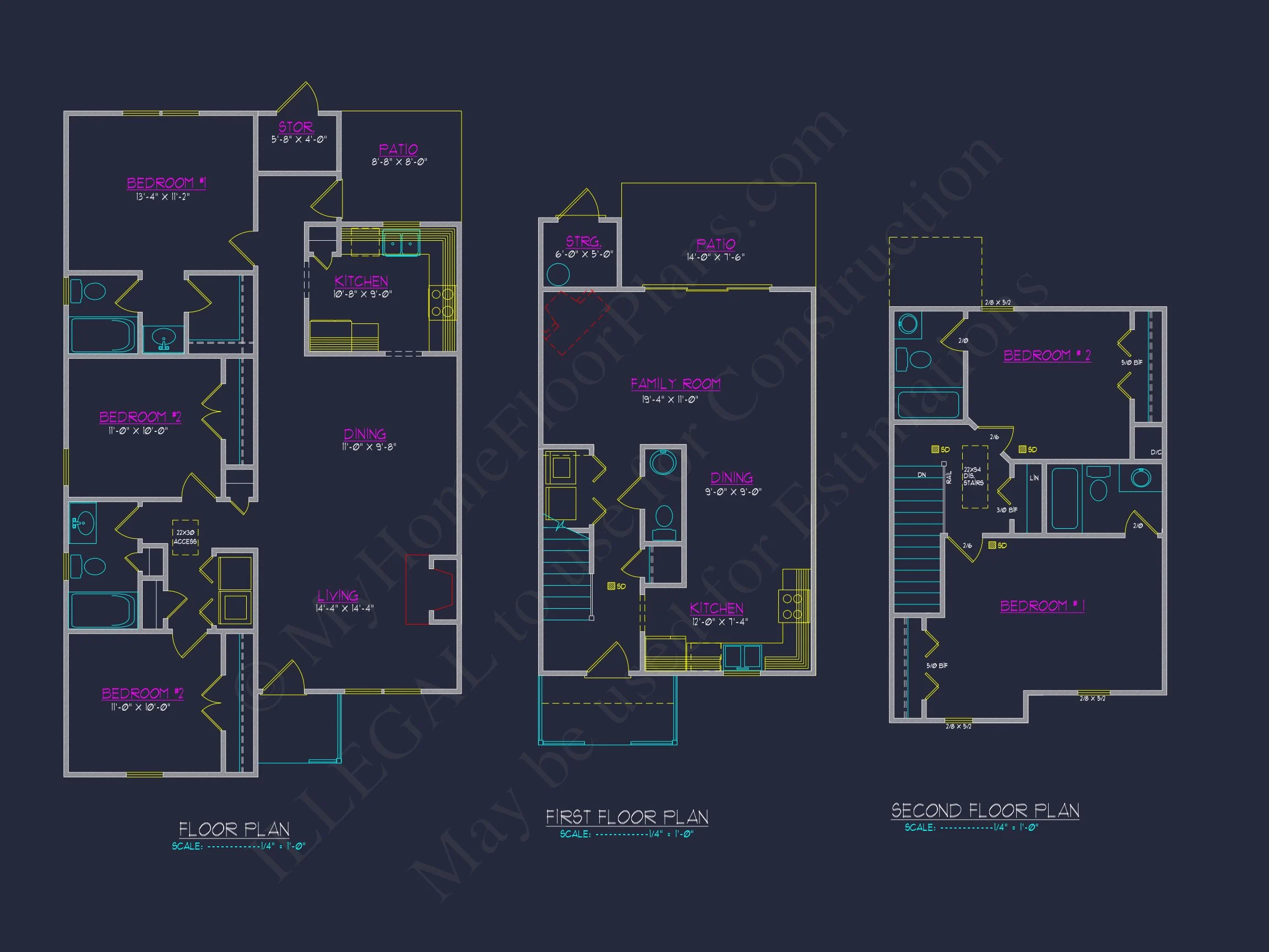 8-1333 HOUSE PLAN - Colonial Duplex House Plan with 2 Floors & CAD Designs 4 Colonial Duplex house Plan with 2 Floors & CAD Designs