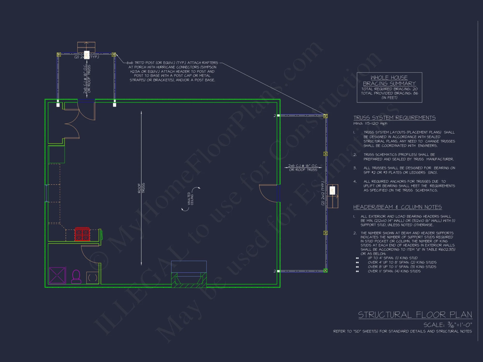 Cozy Cabin house Floor Plan with CAD Designs & Blueprint