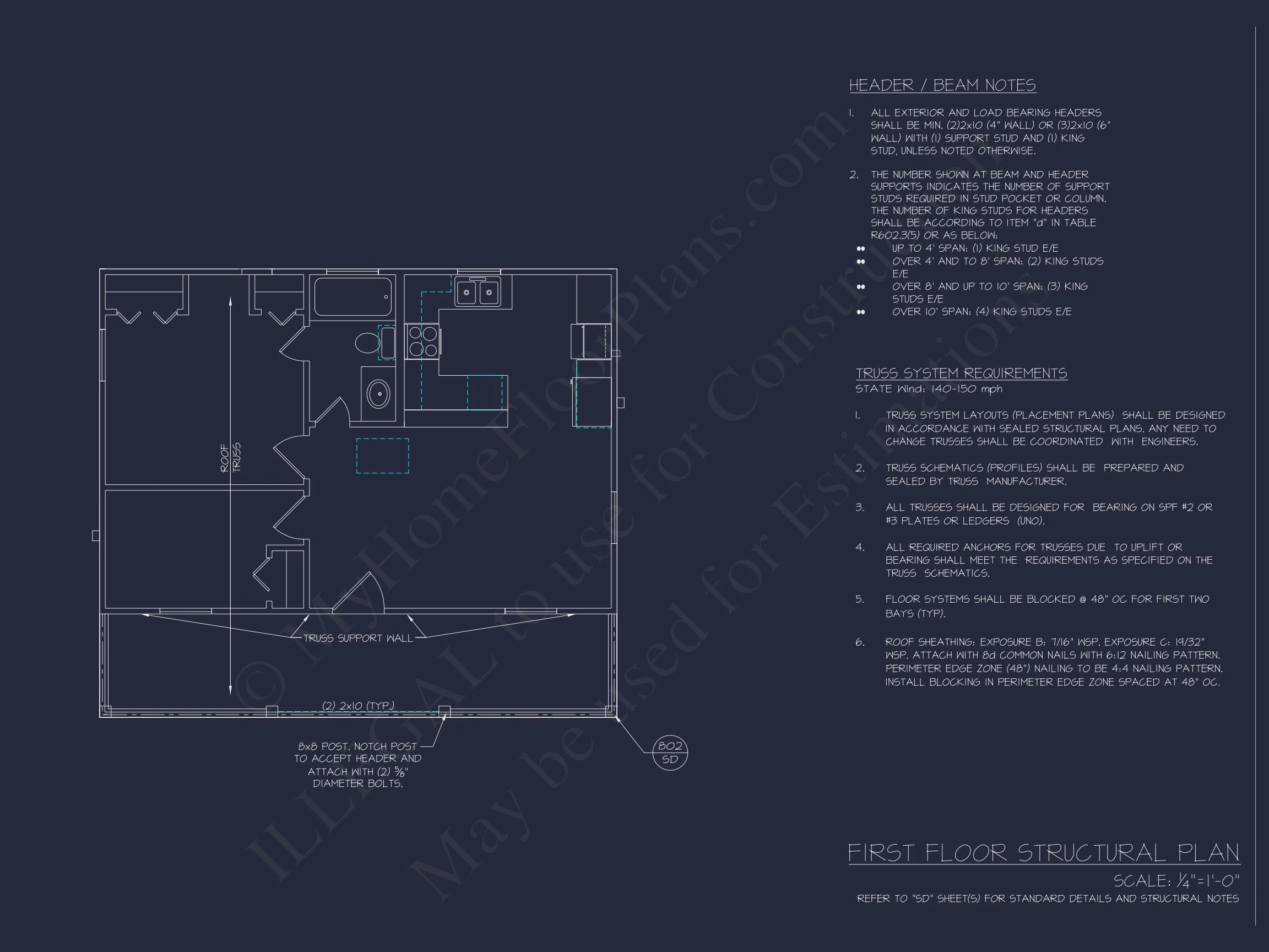 19-1008 HOUSE PLAN - Compact Beach House Plan with 1-Story CAD Designs & Blueprint 9 Compact Beach house Plan with 1-Story CAD Designs & Blueprint