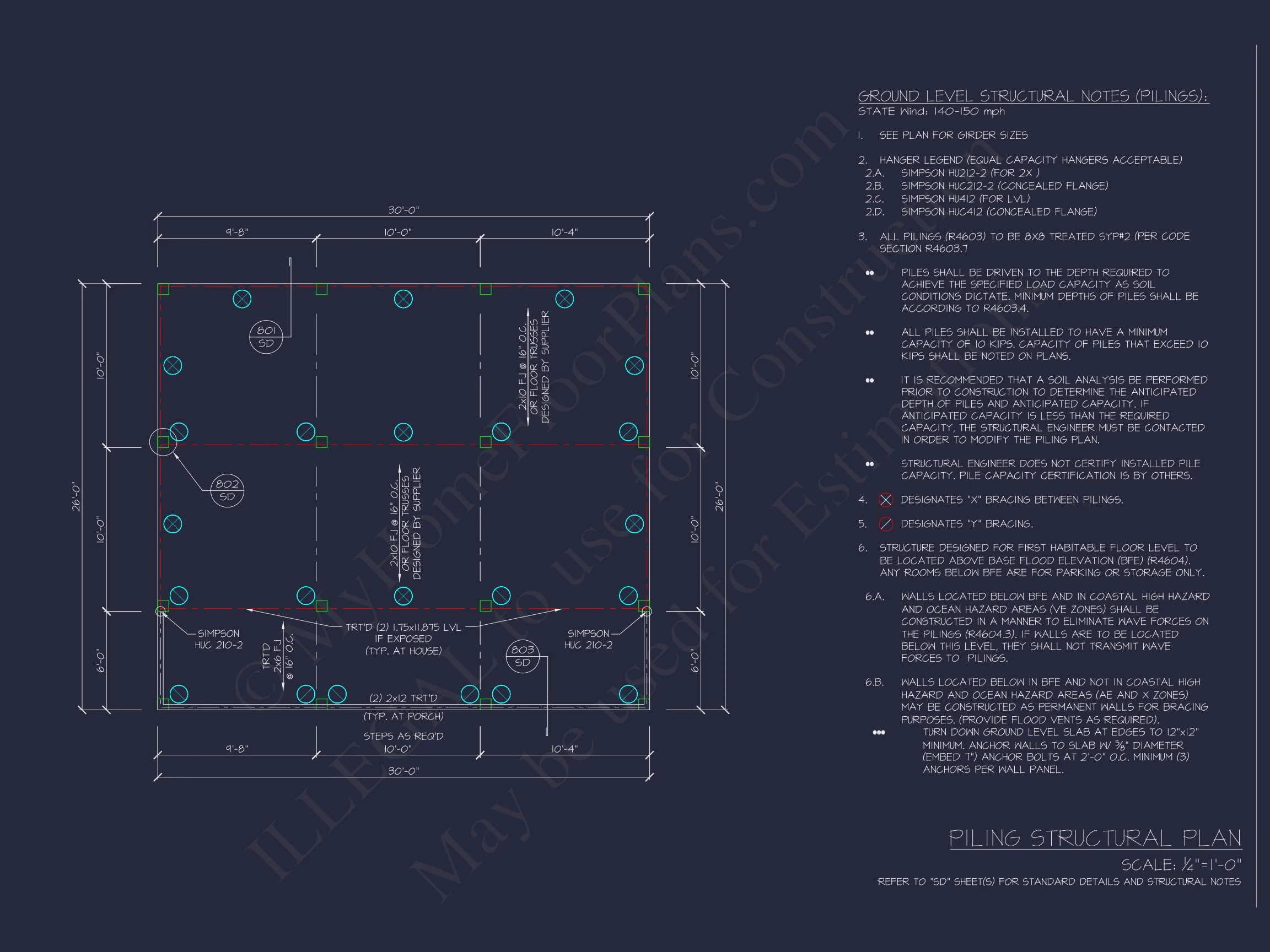 19-1008 HOUSE PLAN - Compact Beach House Plan with 1-Story CAD Designs & Blueprint 8 Compact Beach house Plan with 1-Story CAD Designs & Blueprint