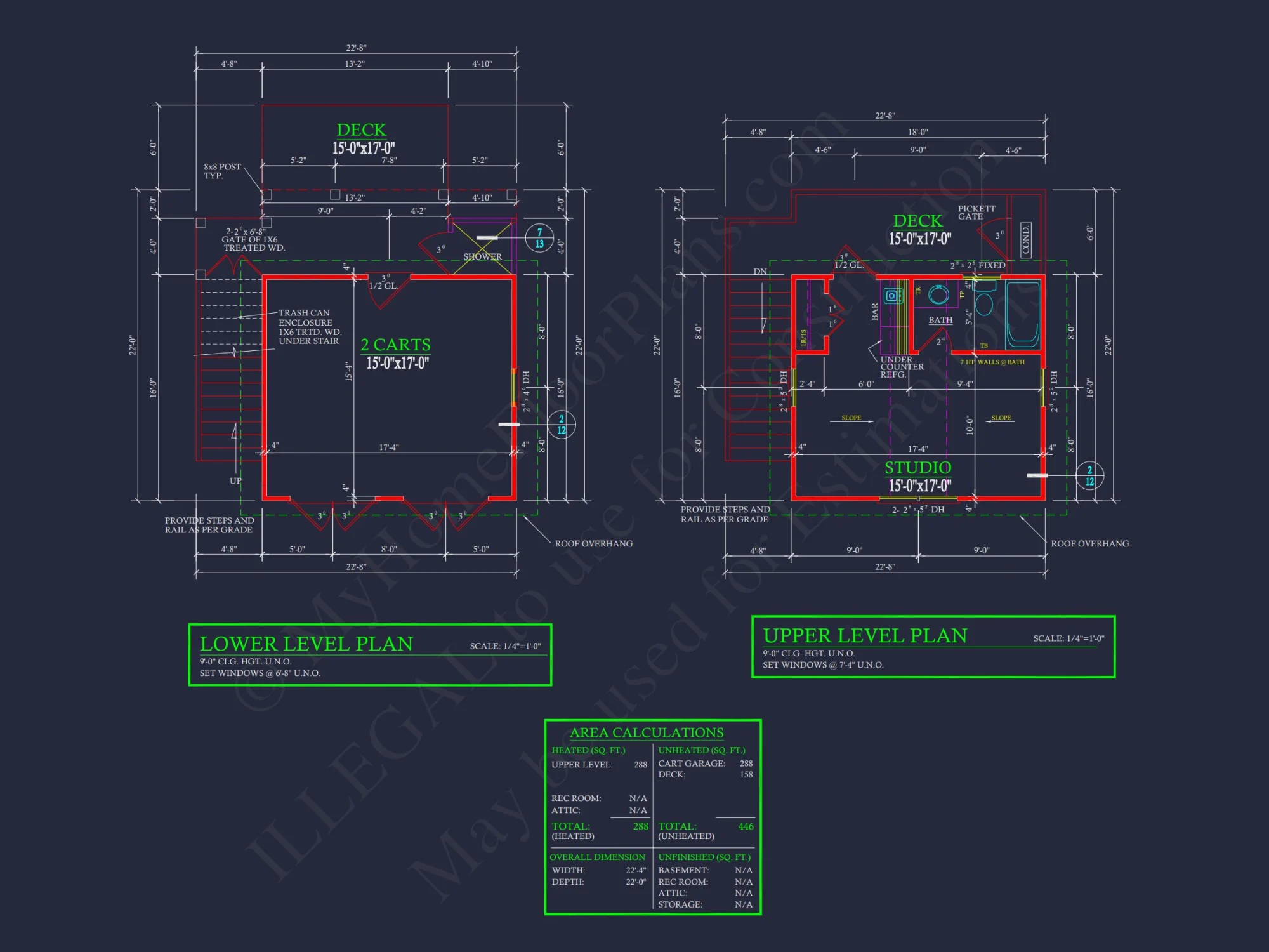Compact house Plan with Studio & Cart Garage - CAD Designs