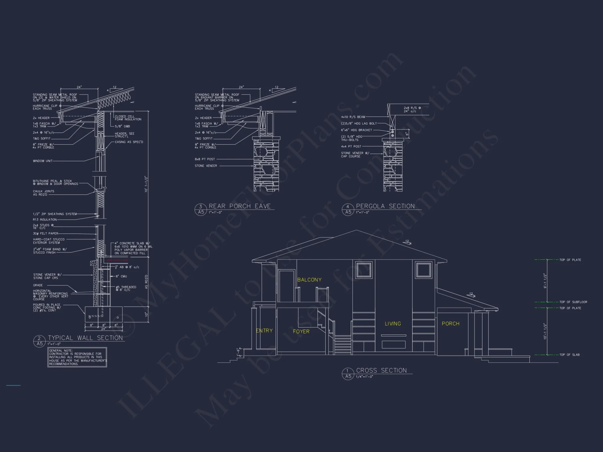 Modern Beach house Plan with Detailed CAD Architecture Designs