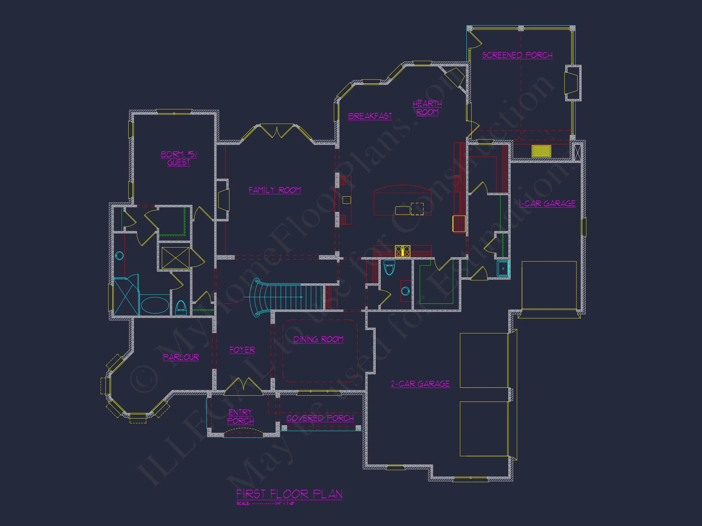 16-1302 HOUSE PLAN - Elegant House Plan with Detailed Floor Plans and CAD Designs 4 Elegant house Plan with Detailed Floor Plans and CAD Designs