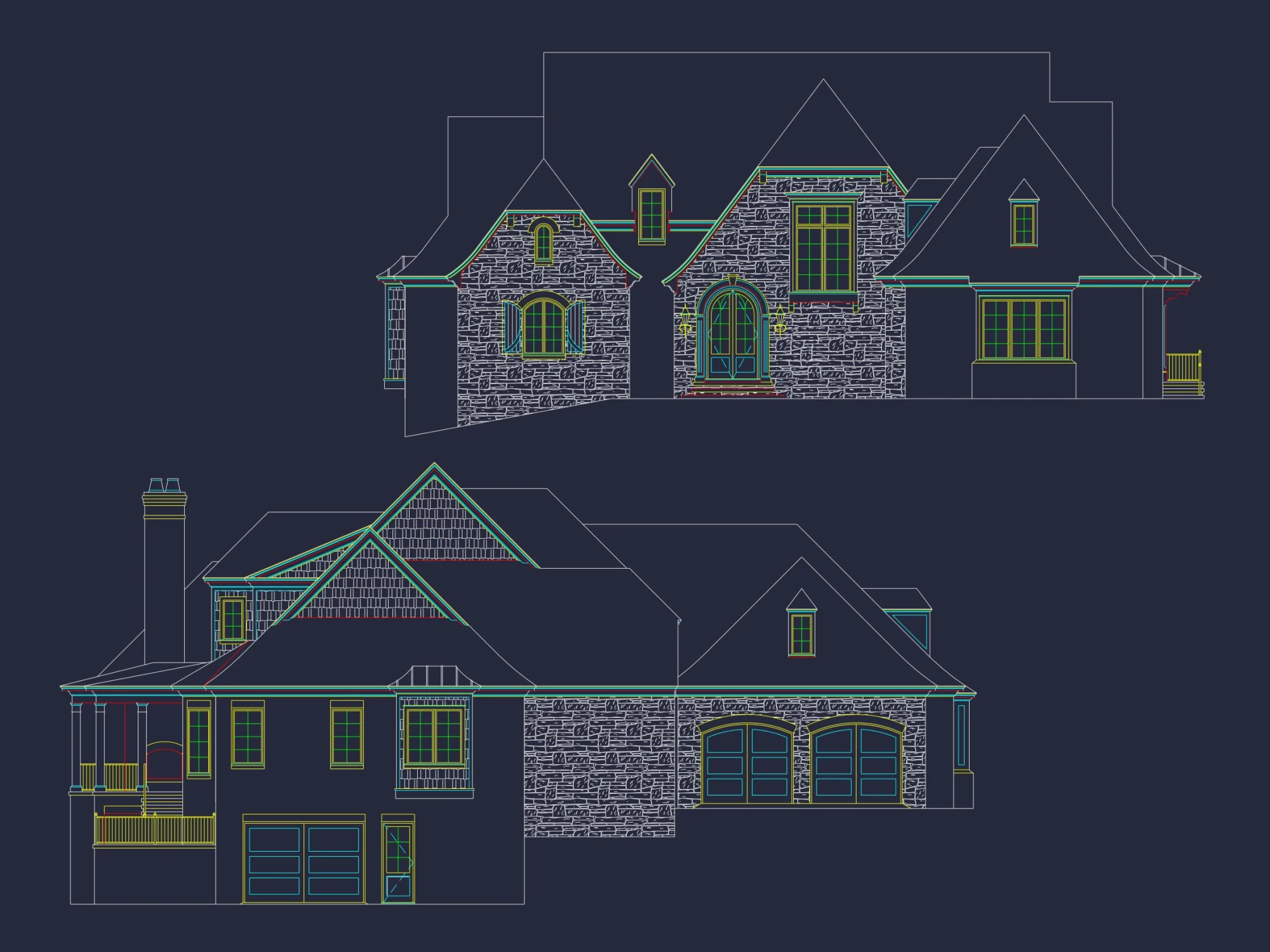 Luxury house Plan with Elegant Blueprints, CAD, and Floor Designs