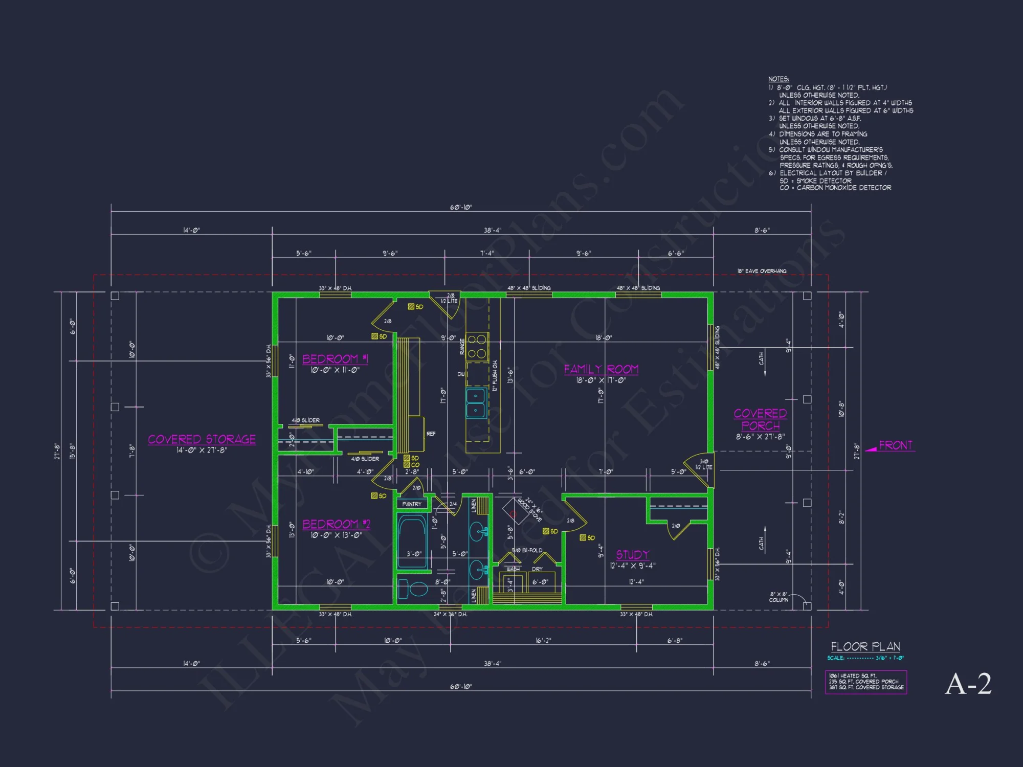 1061 Sq. Ft. Blueprint CAD Designs