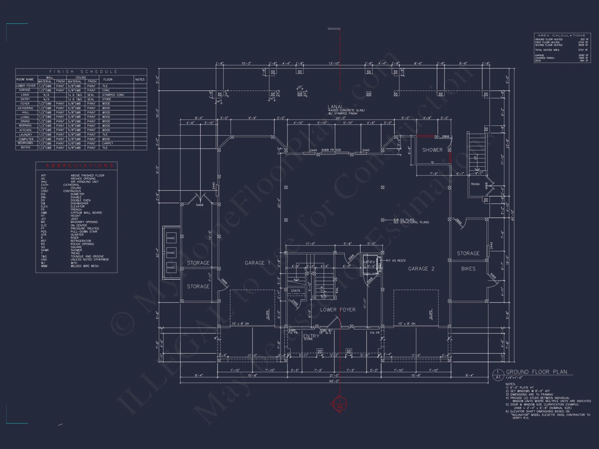 Luxury house Plan with Oversized Garage, CAD, and Blueprint Design